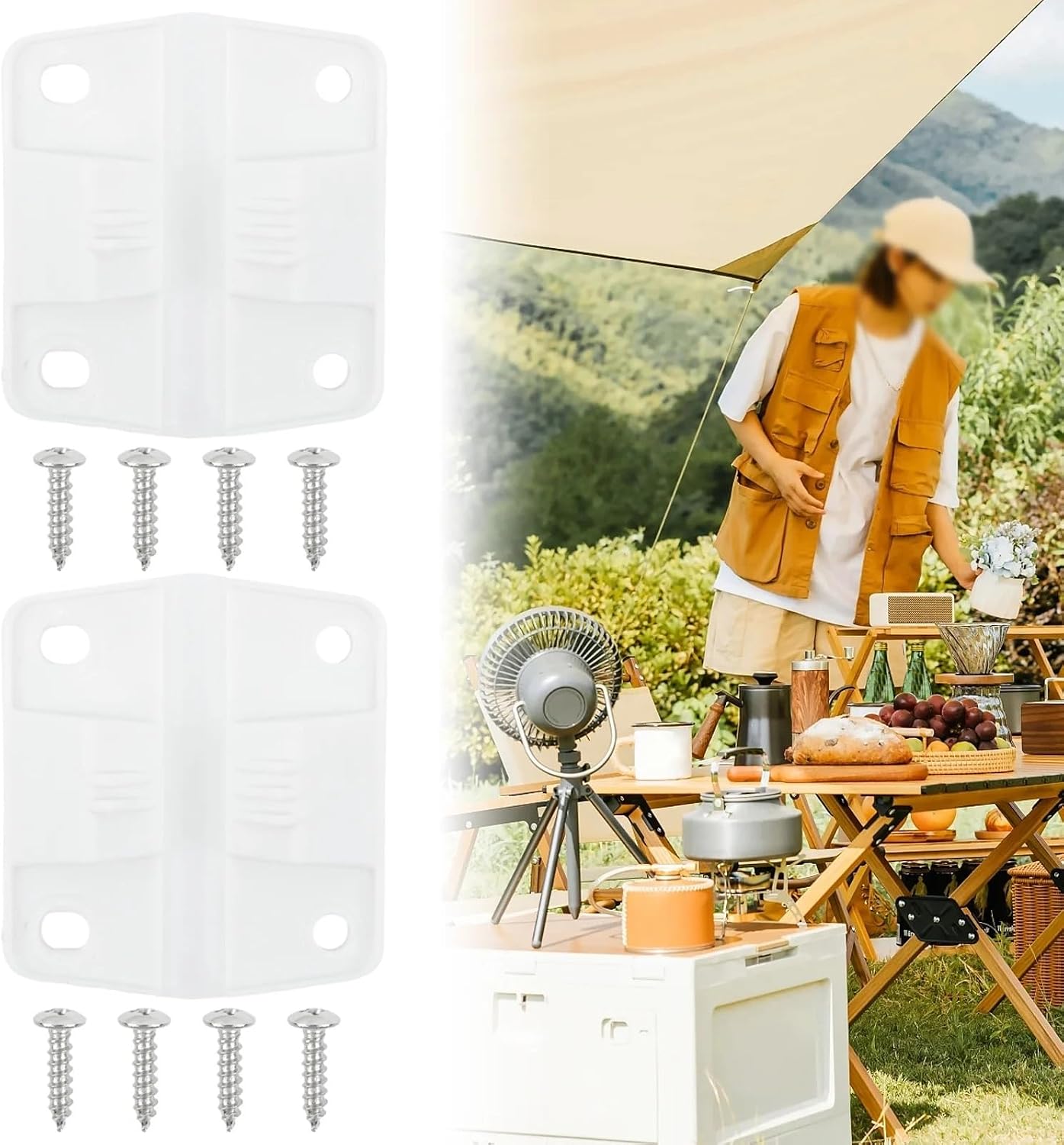 Overlay Cabinet Hinges Concealed Door Hinges 2pcs Plastic Hinges Incubator Portable Ice Coolers with 8pcs Stainless Screws for Plastic Hinge Set Replacement