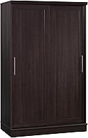 Sauder HomePlus Wardrobe Armoire with Sliding Doors, Adjustable Shelves, Dakota Oak Finish - Space-Saving Closet Storage