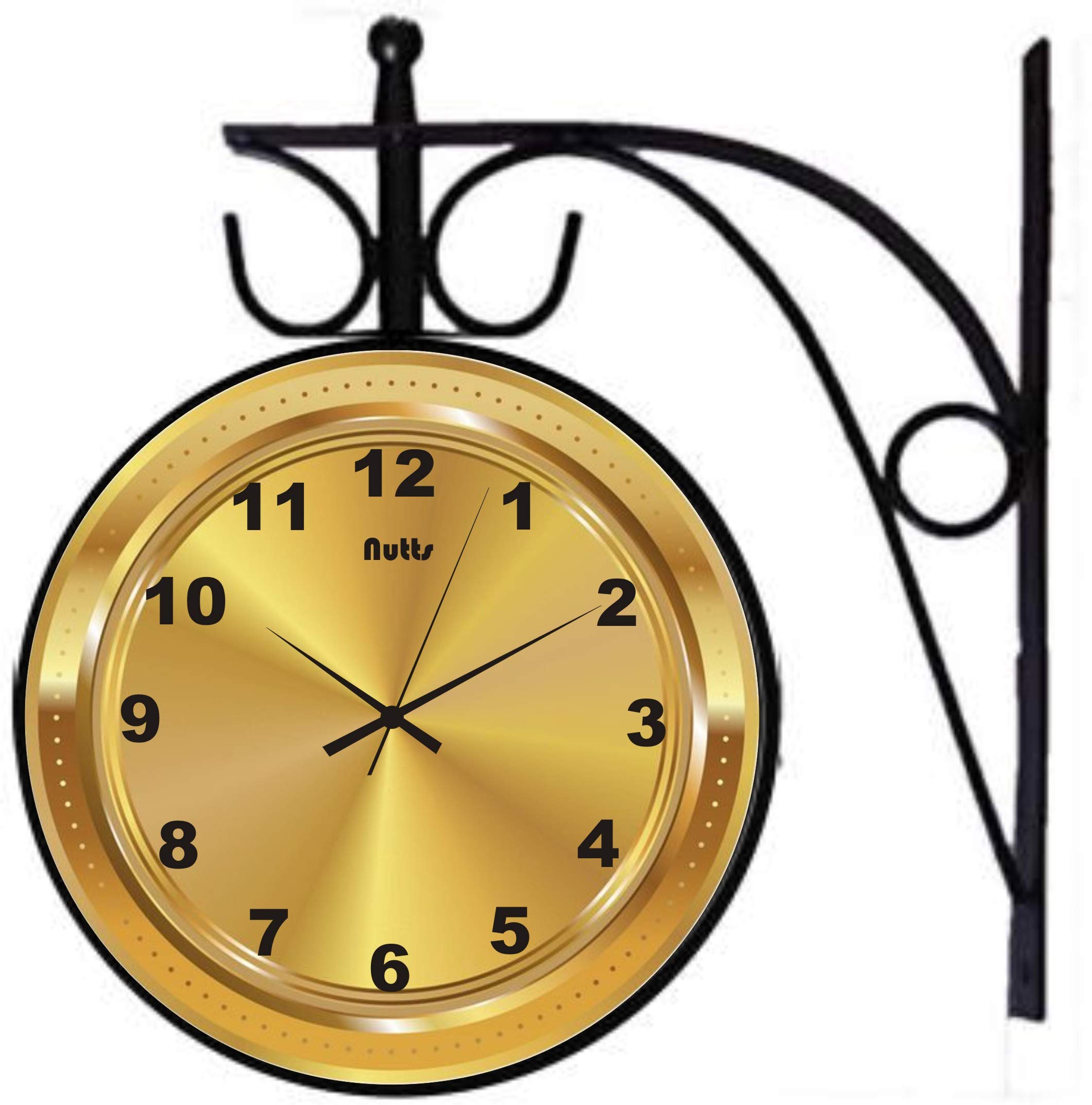 Vintage Brass Wall Clock - London Station Style -6