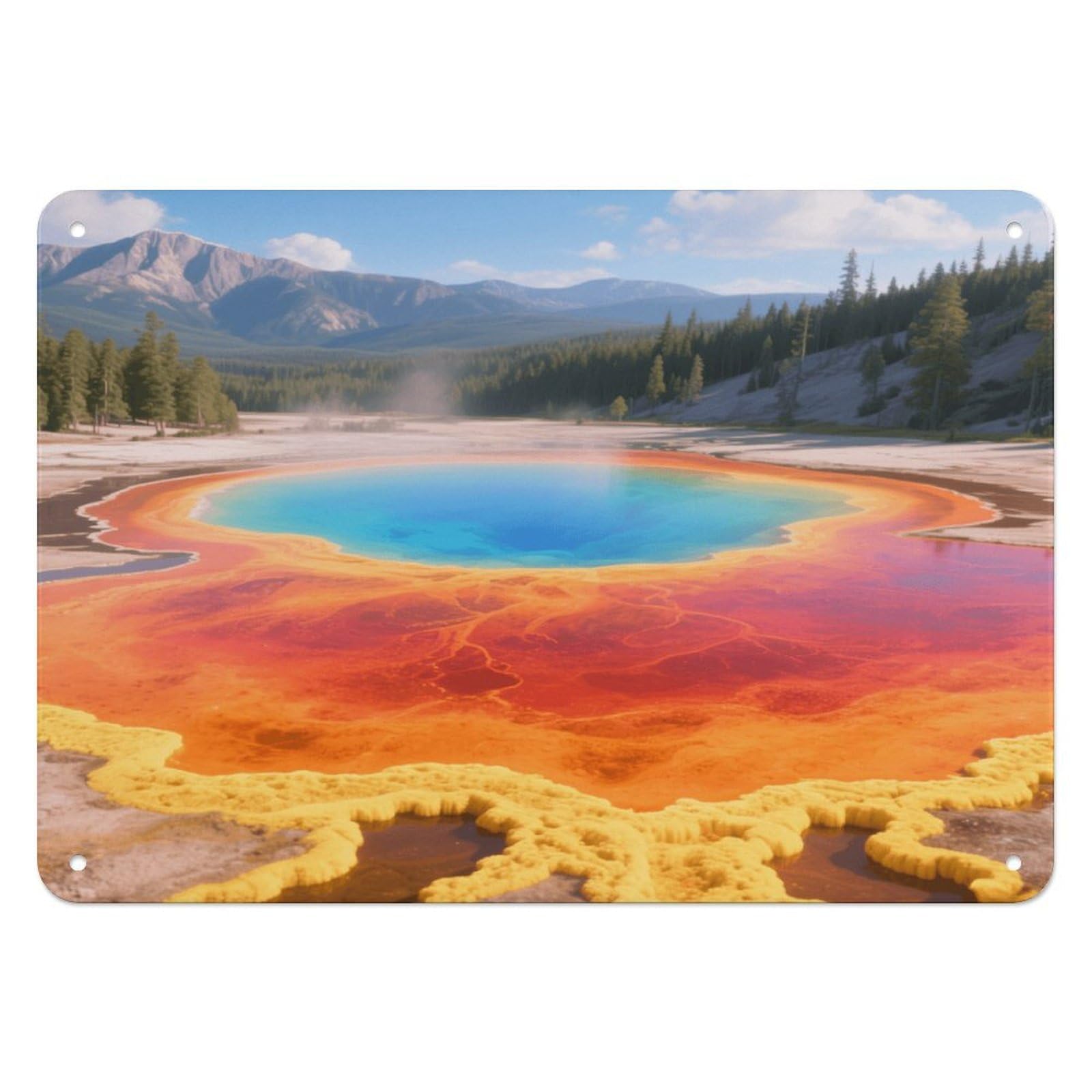 Fekiloot Style Grand Prismatic Springs Wall Decor Iron Painting Metal Sign