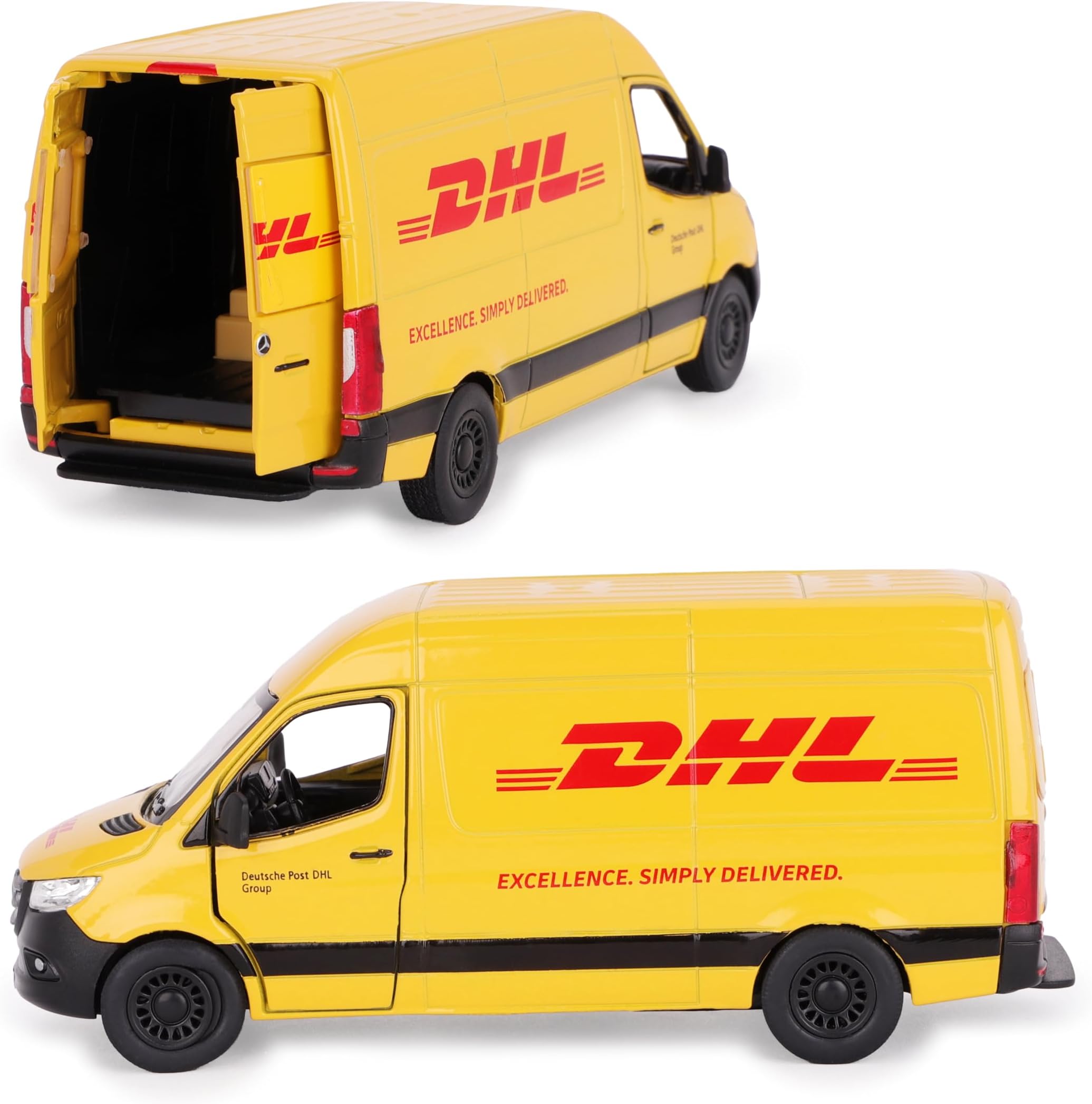 Toyland® DHL Pull Back & Go MB Sprinter Van - Diecast - Scale 1:48 - Toy Vehicles - Suitable for Ages 3+