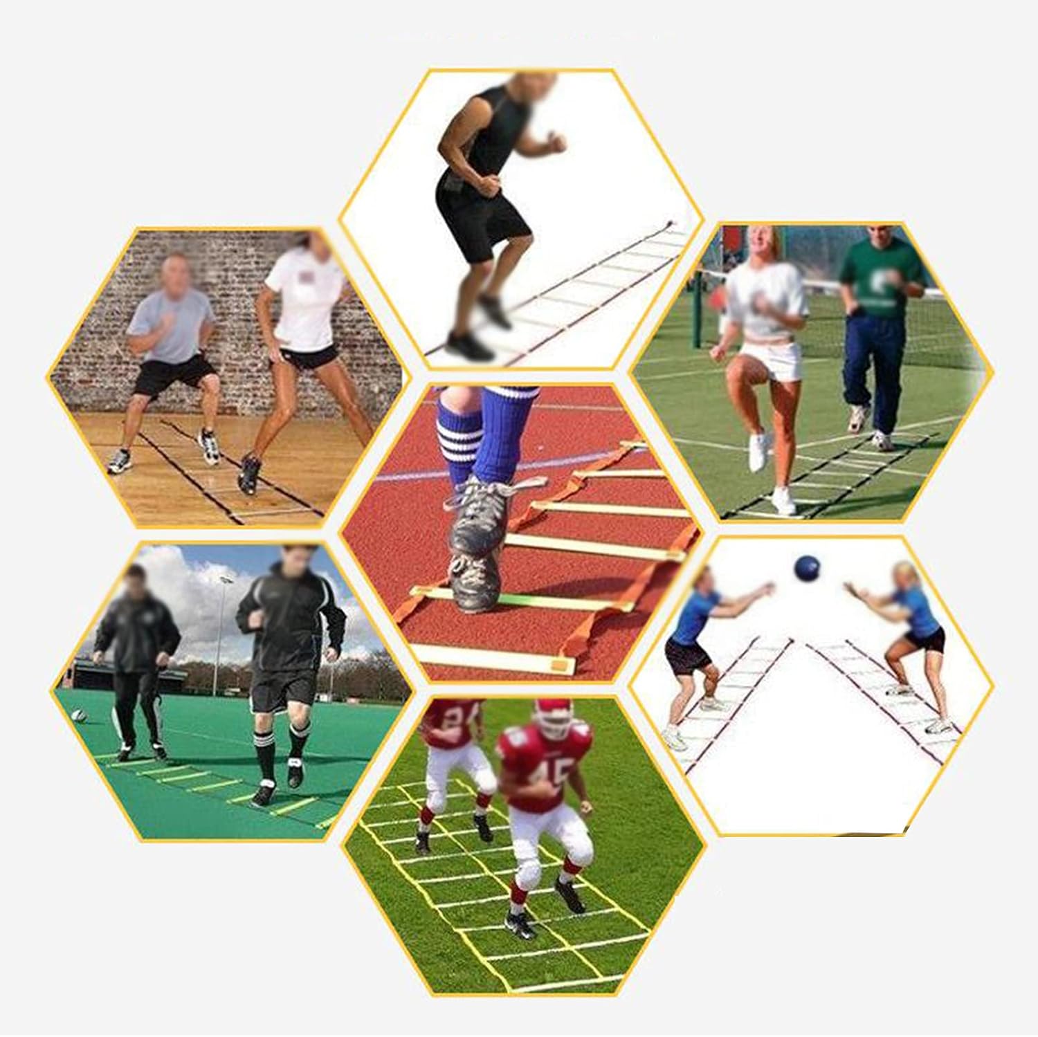 Agility Ladder Double-Row Flexible Agility Ladder, Speed Training Equipment, Football Sports Training Speed Ladde, for Rugby/Boxing/Tennis(Size:10m)
