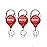 Booms Fishing RG1 Fly Fishing Zinger Retractor, 3pcs Red Retractable Keychain