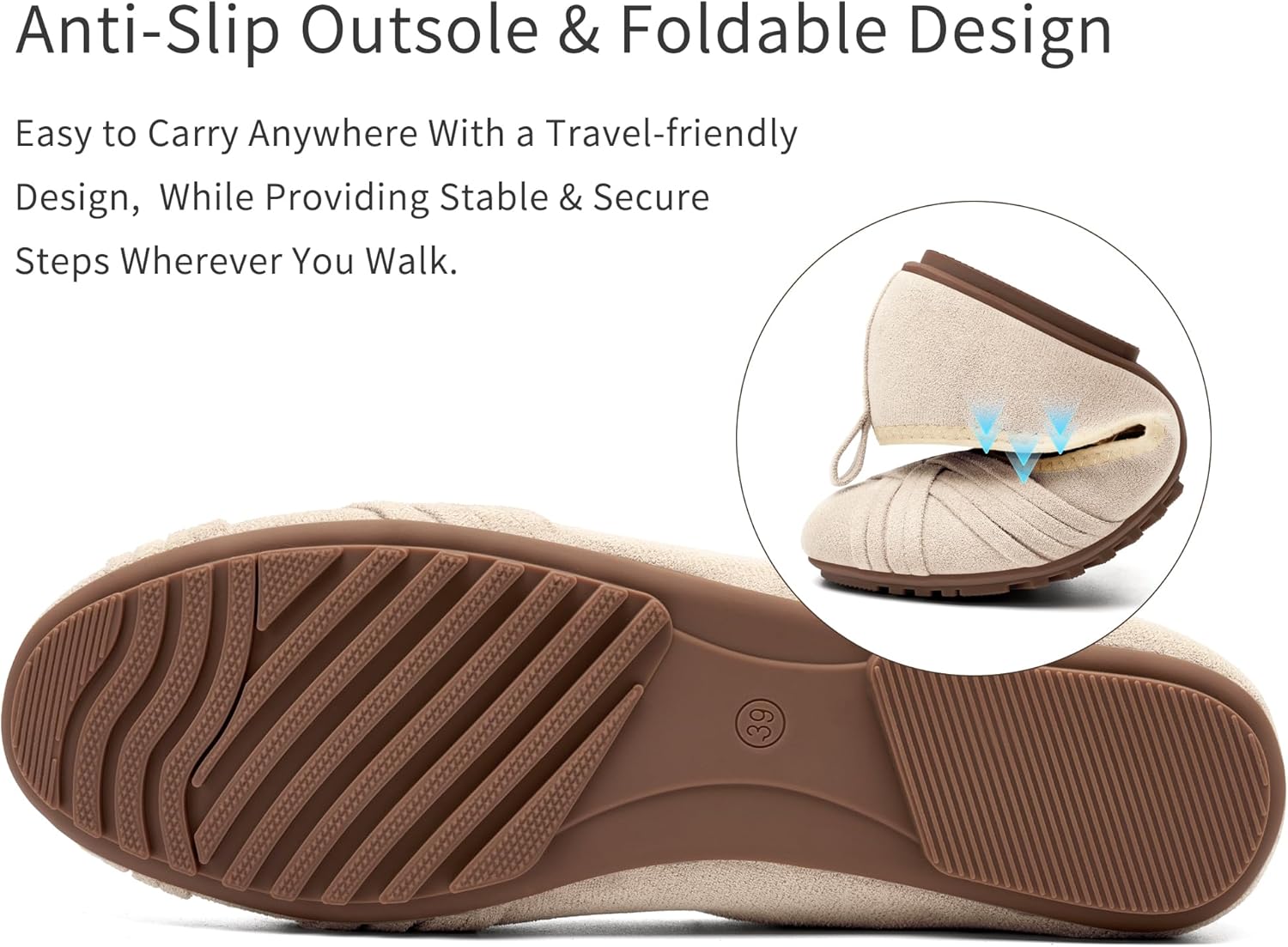 Womens Comfortable Dress Flats: Classic Suede & Memory Foam for Office All Day - Anti-Slip & Anti-Rub Heel for Confidence in Commute - Working Professionals - Image 5