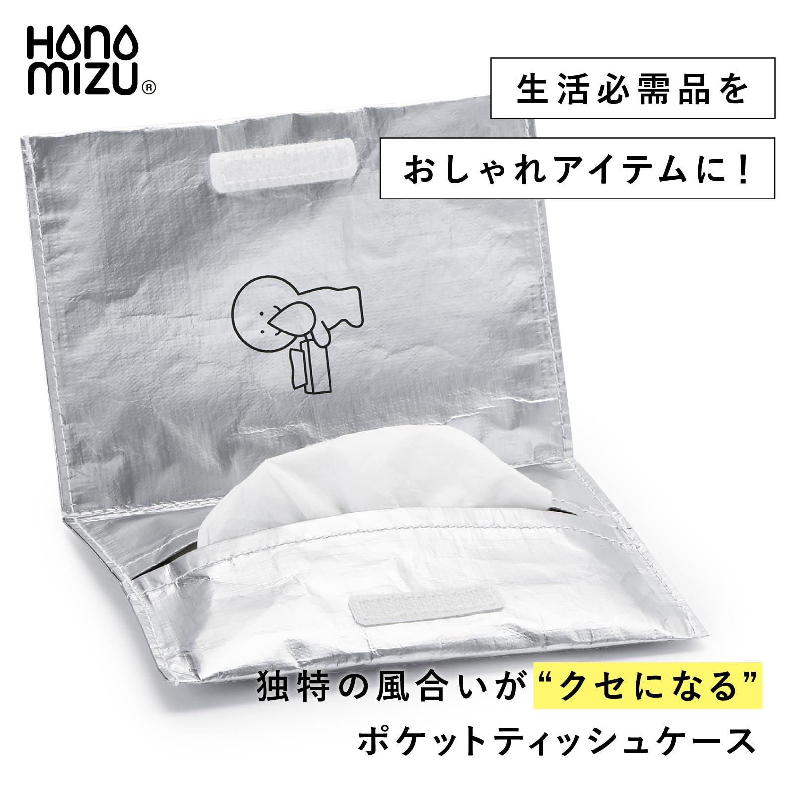 Amazon.co.jp｜HANAMIZU ポケットティッシュケース 蓋付き ブルー