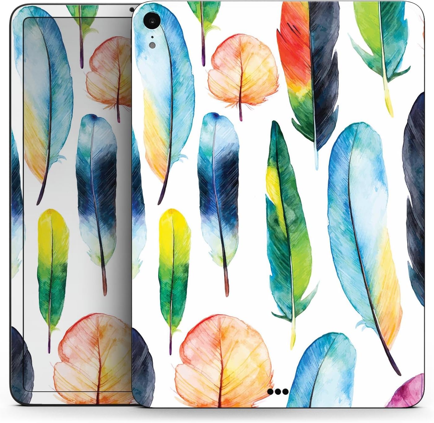 DesignSkinz - Compatible with iPad Pro 10.5" - Skin Decal Protective Scratch Resistant Vinyl Wrap - Bright Water Color Painted Feather
