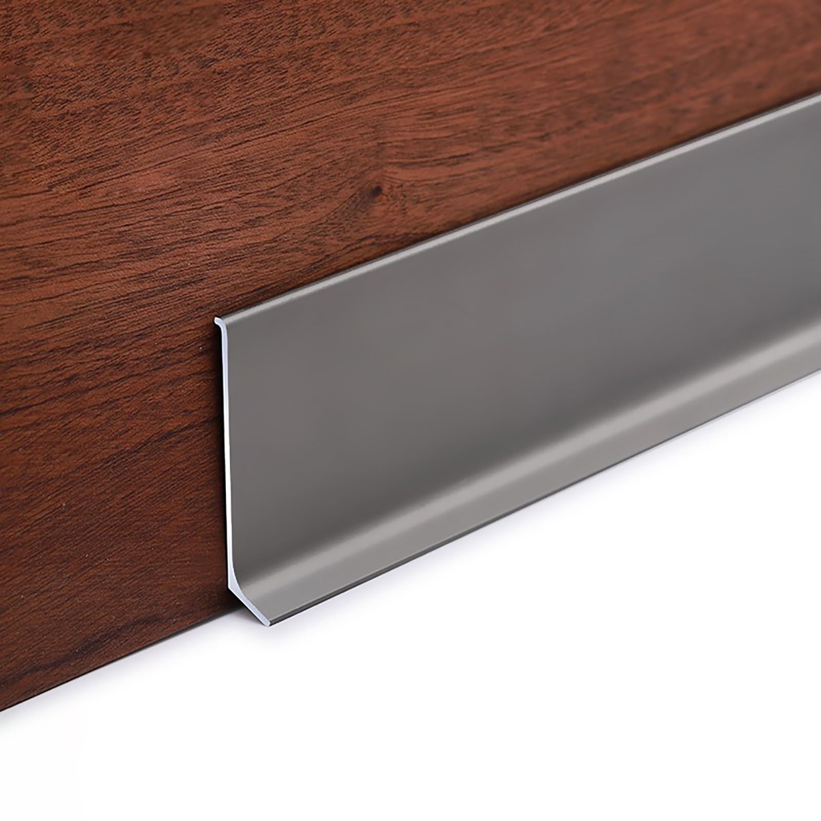 Kit De 4 Rodapiés De Aluminio Anodizado De 125cm Perfiles Resistentes Al Agua Y A La Humedad Para Decoración Moderna De Interiores Y Renovación Del Hogar(Champagnergrau,Höhe: 10 cm)
