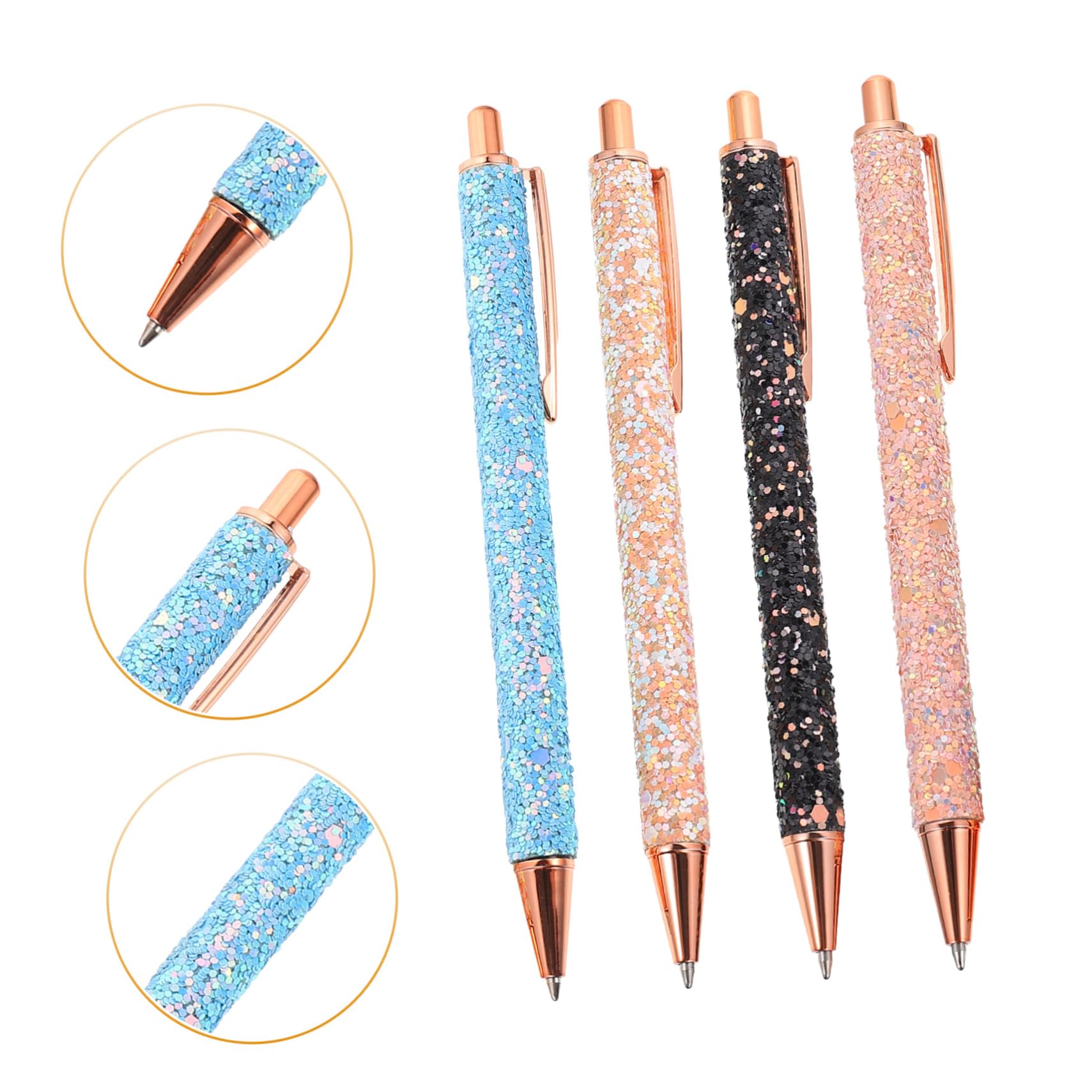 Lurrose Lot De 5 Stylos À Bille Multi-usages Stylos Publicitaires En Métal Stylos À Bille À Pression Nouveautés Pour Étudiants Familles Et Professionnels 4 Pièces X 5