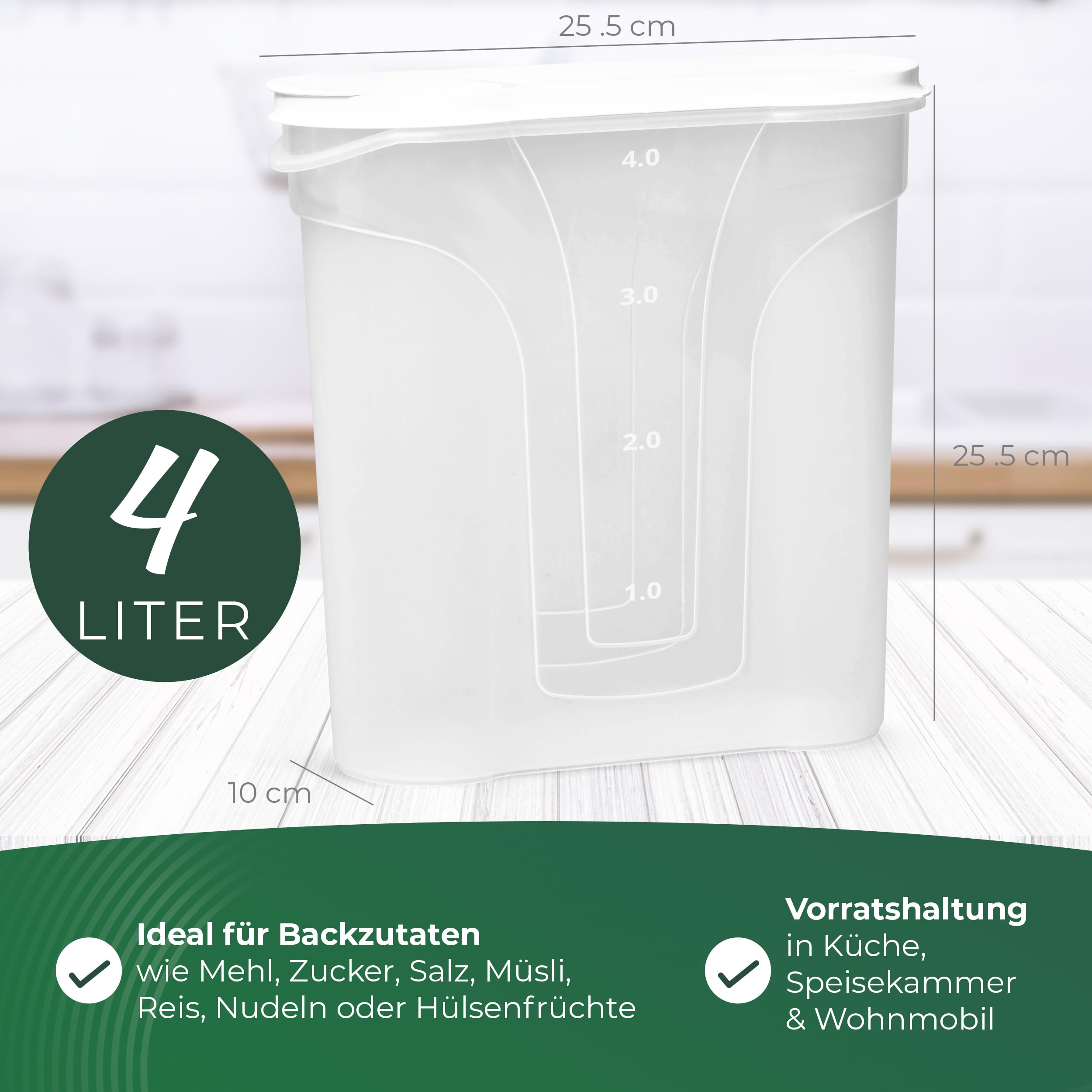 Novaliv Set van 6 voorraaddozen om te strooien, 4 liter, afmetingen (l