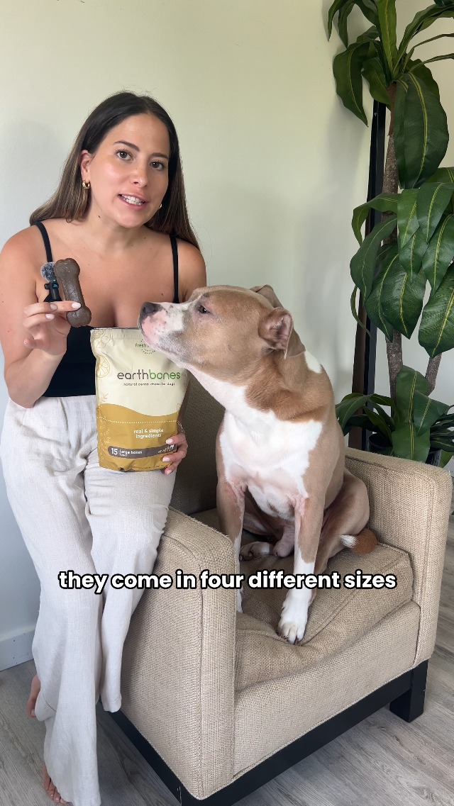 Earthbones Dental Chews For Dogs 20-50lbs, 30 Count - Natural Vegan Dog Treats