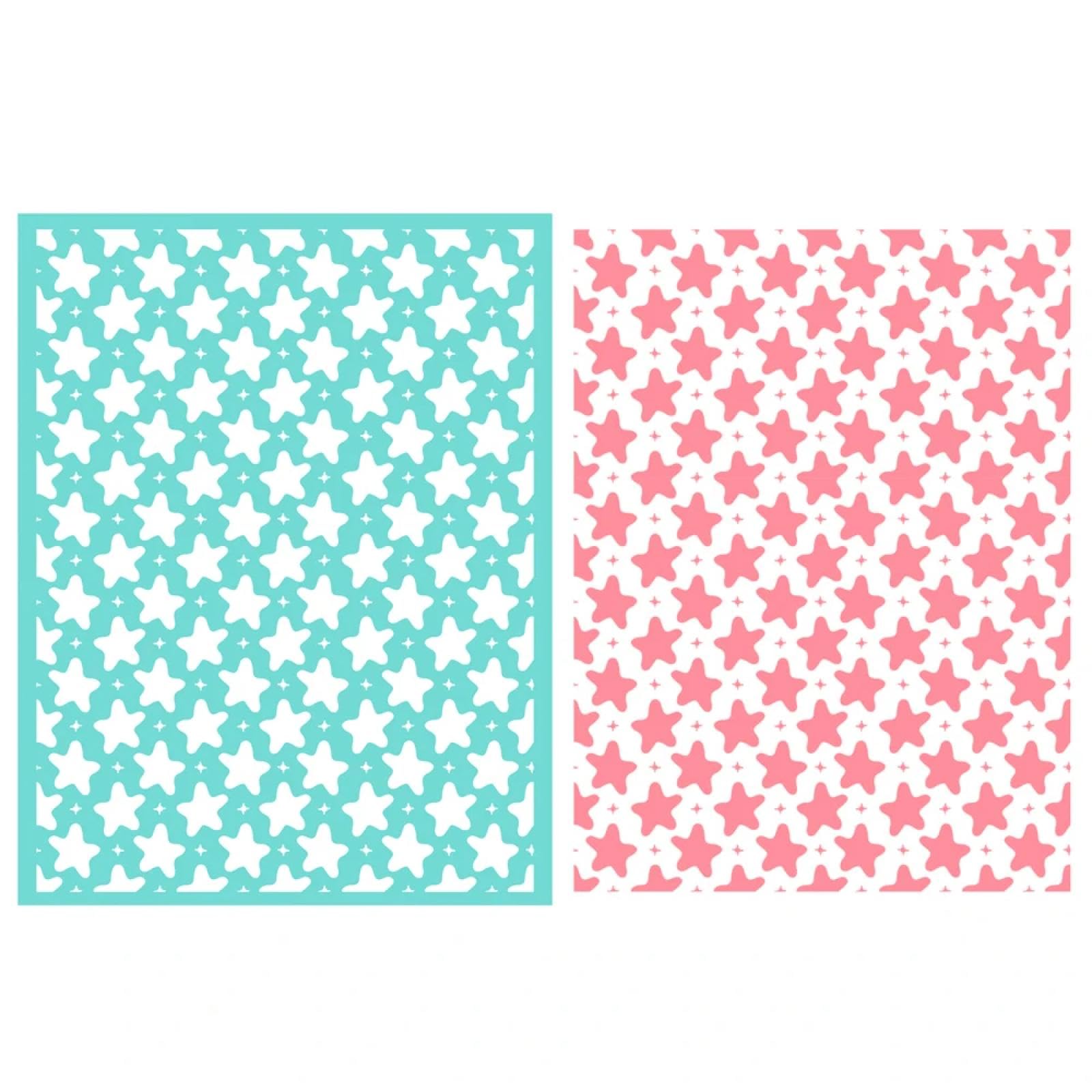 MANGOUSONG Screen Printing Kit,27.8x21.3cm Pentagram Background Silk Screen Stencils Reusable Silkscreen Print Kit for Printing Handbag Decoration Template ?Seal Tool