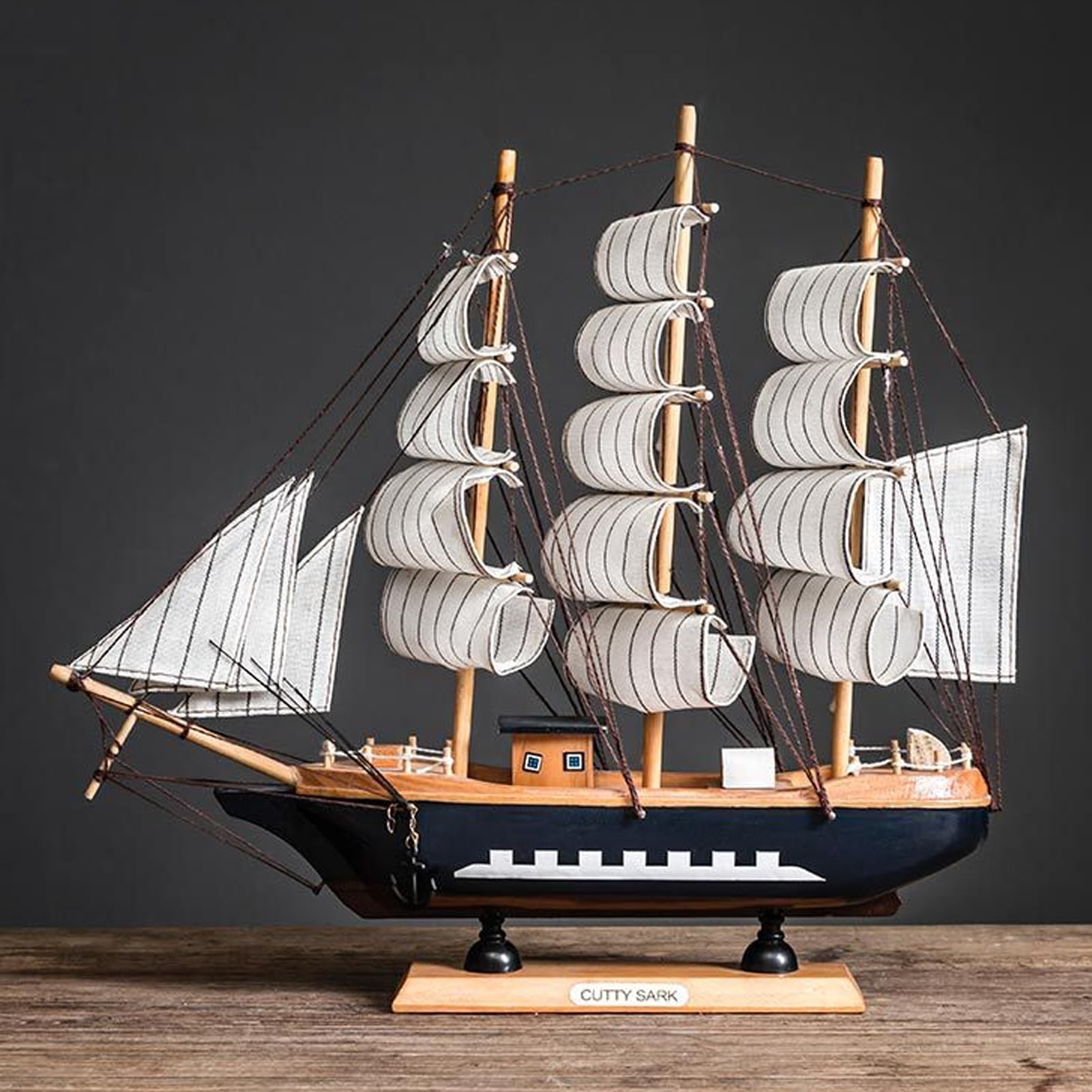 Syfunlv Bois Nautique Maquette De Voilier, Modèle de bateau à voile en bois, Voilier en Boi Decoration, 32x6x32 cm, Fait à la main, pour Accessoires Photo et Décoration d'intérieur, Style Nordique