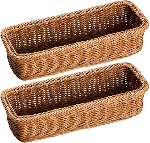 Rectangular Return Ac Amazon.com - 2pcs Plastic Rattan Cutlery Baskets Xmas for Dining Table ...