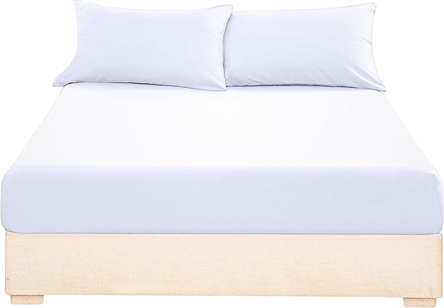 EV DEKOR Extra Deep Fitted Sheet Single, White Deep Pocket Bedsheet