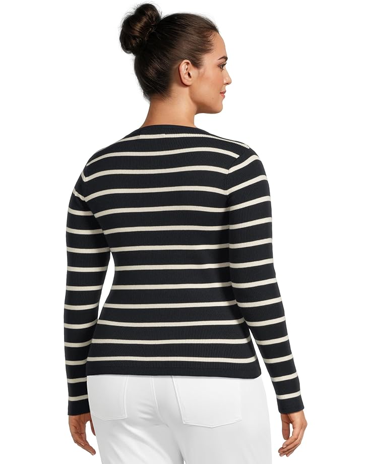 Lauren Ralph Lauren Striped Rib-Knit Crew Neck Sweater - #3 of 5