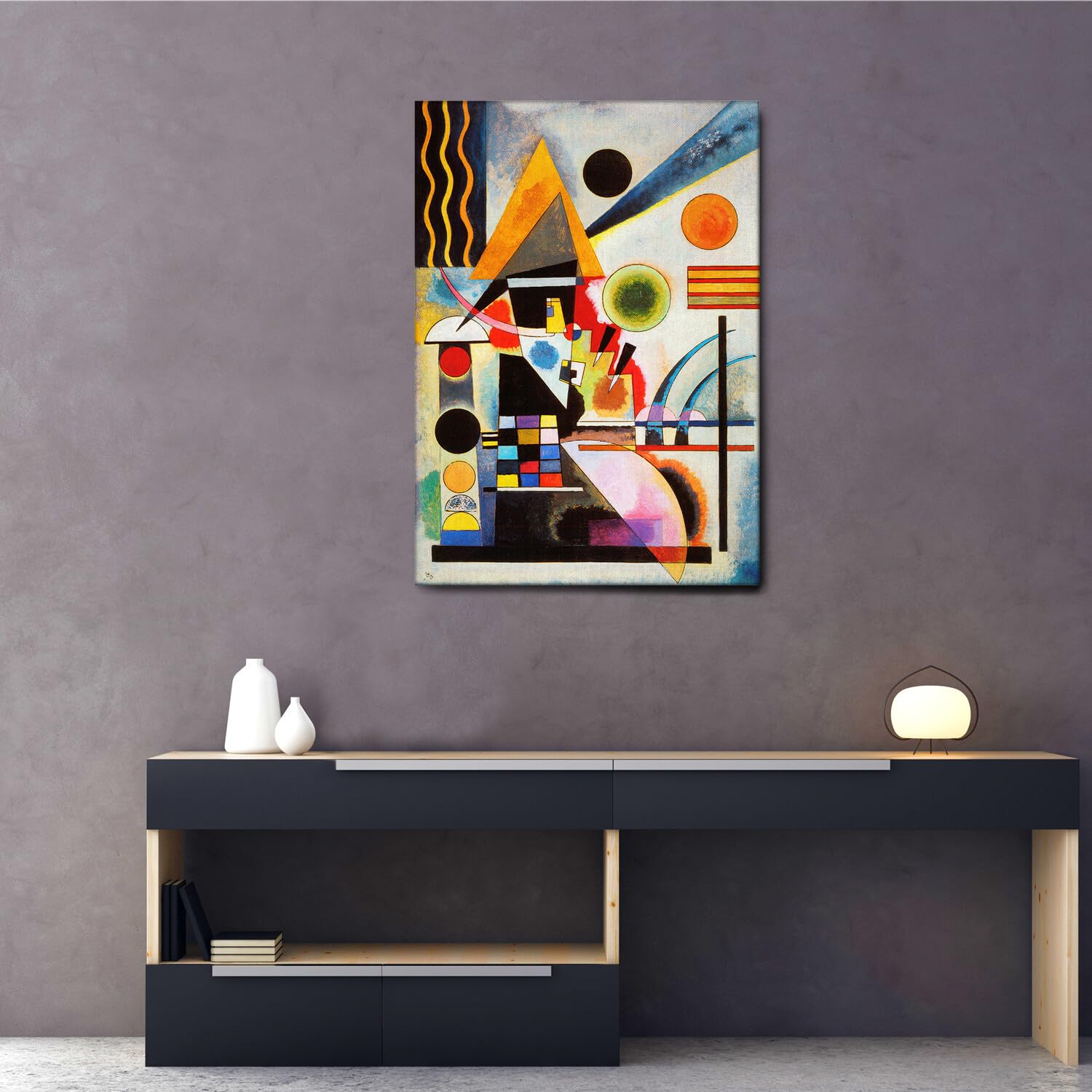 Giallobus - Impression sur toile - Vassily Kandinsky - Oscillation - Toile à cadre standard - 70L x 100l cm - Tableaux modernes pour la maison