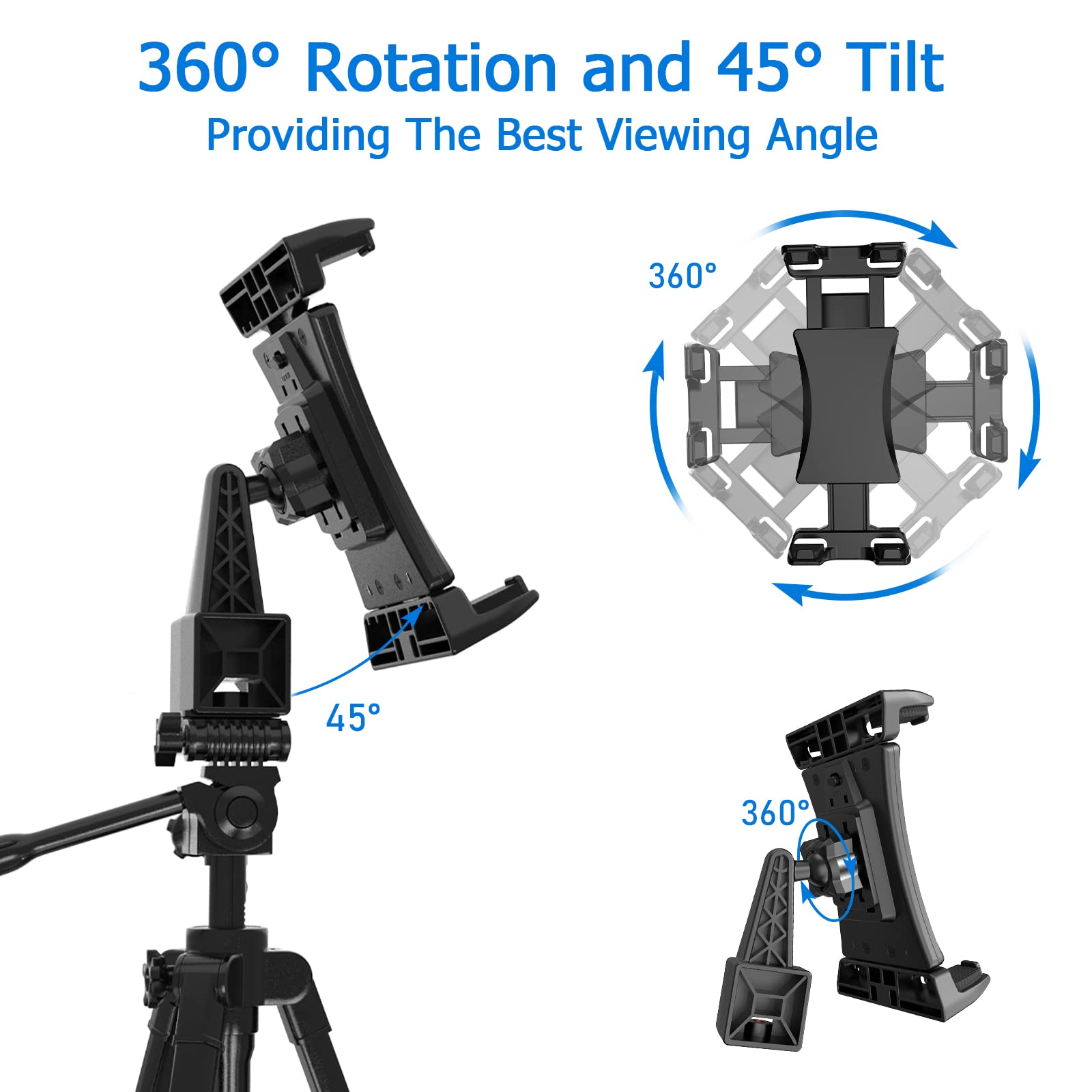Supporto treppiede per tablet iPad adattatore fissaggio compatibile selfie stick fotocamera monopiede iPad Pro iPad Air iPad Mini 4,7-12,9"