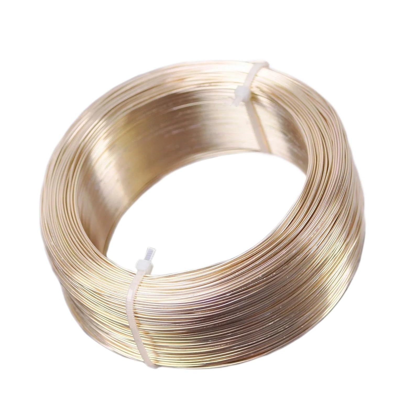 Aluminiumdraht 1 große Rolle 200,0 Meter Hellgold/Silber Farbe,6mm,7mm Aluminium Weichmetall Perlendraht for Schmuckherstellung DIY Handwerk für schmuckherstellung(Light Gold Color,0.7mm)