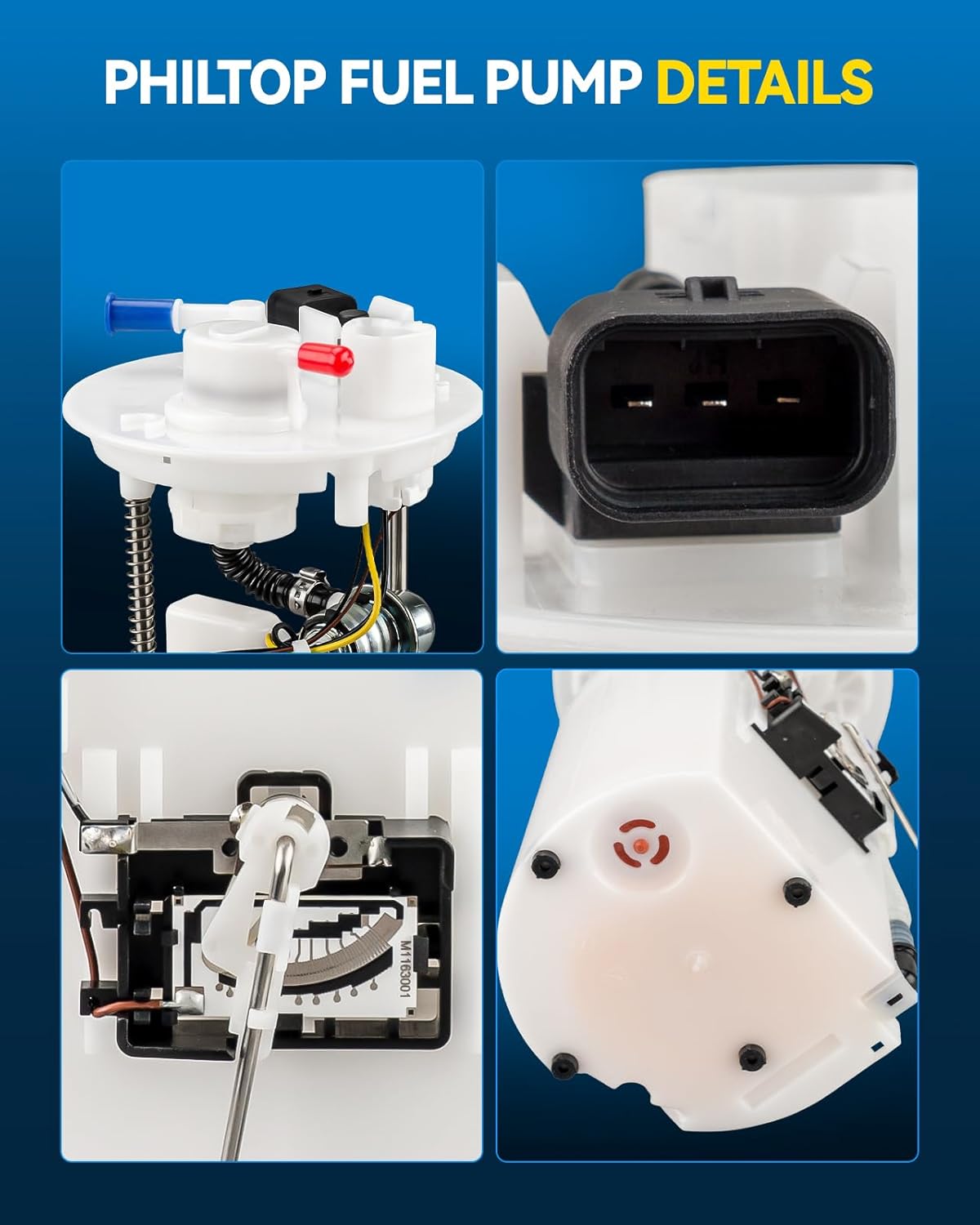 PHILTOP FG1568 Electric Fuel Pump Assembly for Kia Forte/Forte Koup 2010-2013 2.0L 2.4L – DFG1568, E9027M, P76510, SP3039M, Complete Fuel Pump Module Kit