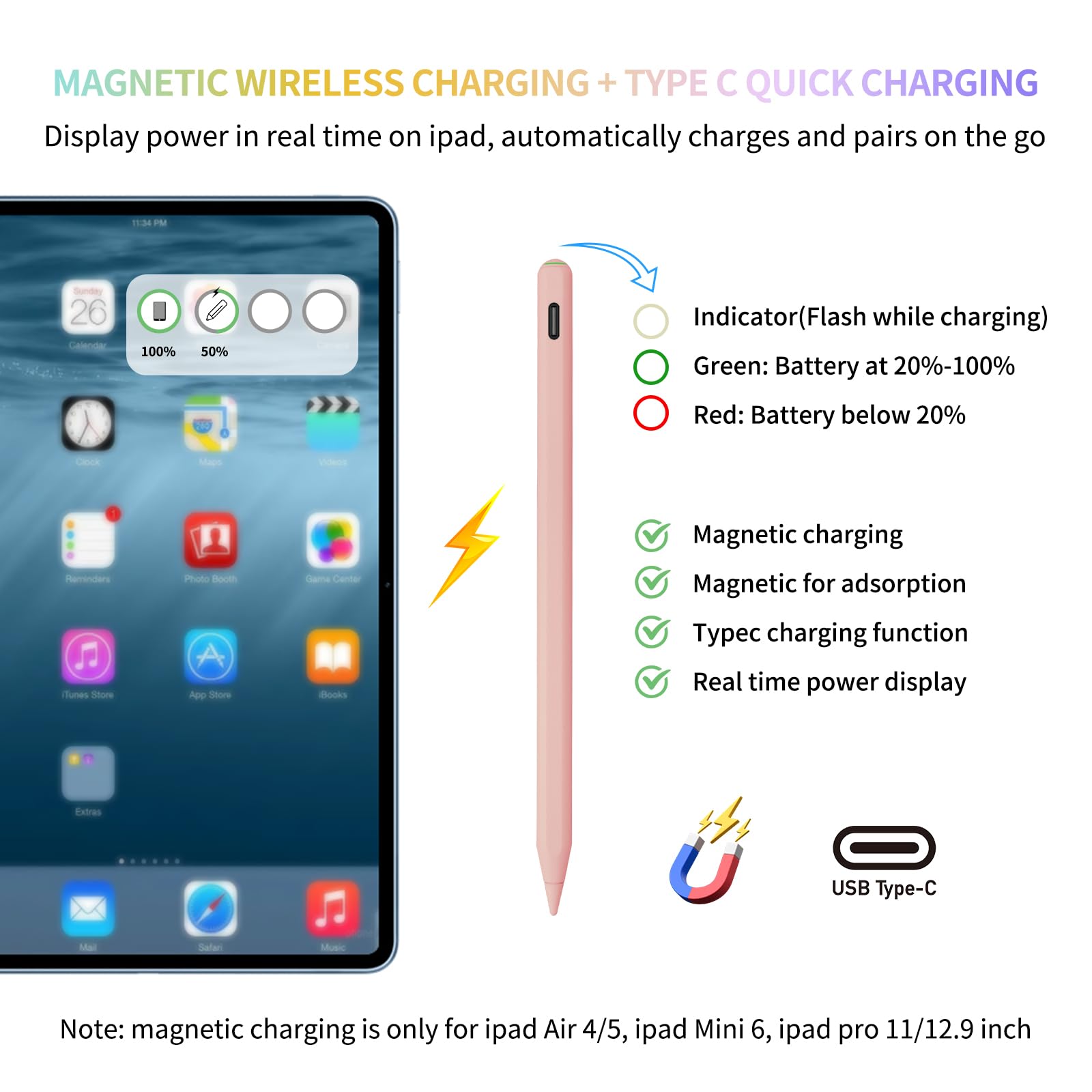 Amazon.co.jp: iPad Pencil第2世代磁気ワイヤレス充電、Apple