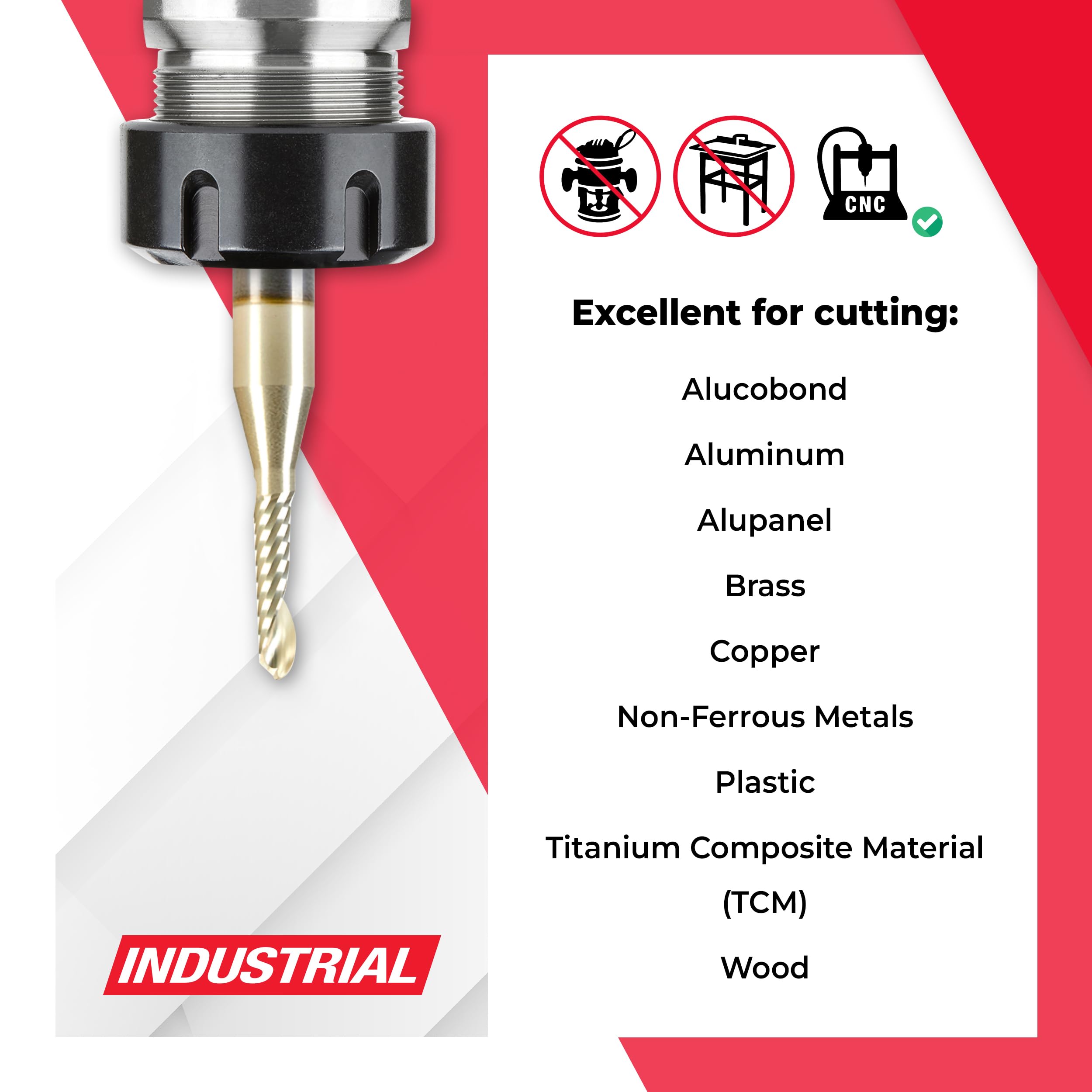 Amana Tool 51876-Z CNC SC Spiral O Single Flute Ball Nose
