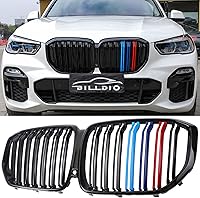 Vista 16 de Rejilla delantera para BMW X5 E70 X6 E71 2007-2014, ABS brillante negro riñón parrilla