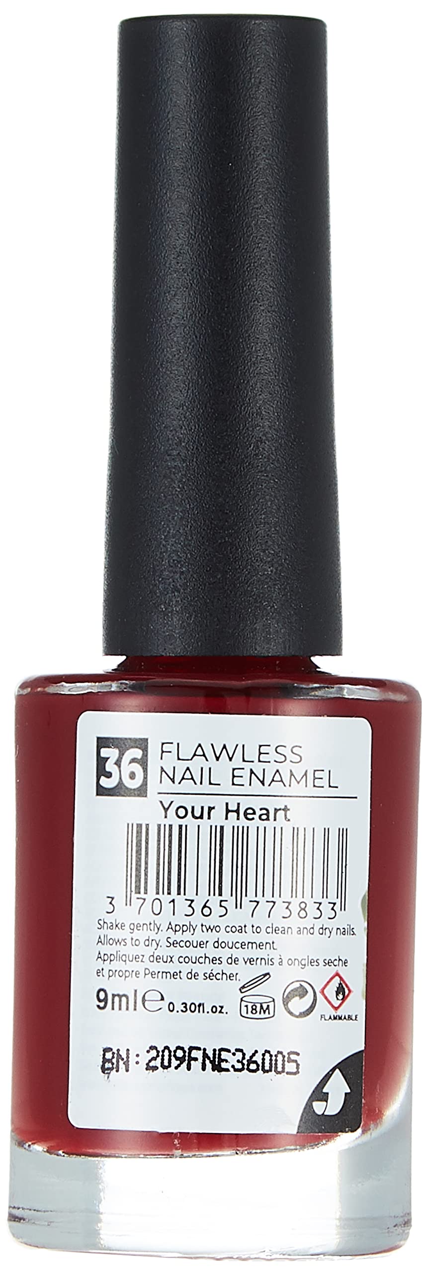 Note Nail Flawless Oje 36 Your Heart, Kırmızı (2 paketi)