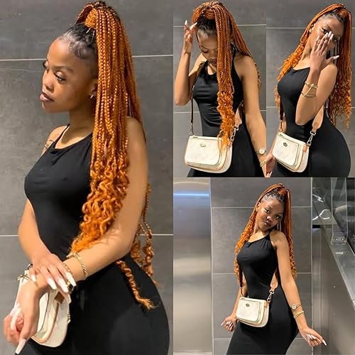Miniatura 2 de Leticia Pelo trenzado naranja jengibre cabello humano preestirado Kanekalon pelo trenzado 26 pulgadas