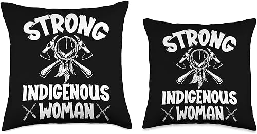Miniatura 3 de Pride Nativ American Indigenous Fearless Strong Indigenous Woman Native American Throw Pillow, 18x18, Multicolor