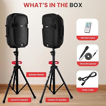 Pyle Portable PA Speaker System 1000W Bluetooth Active/Passive Outdoor