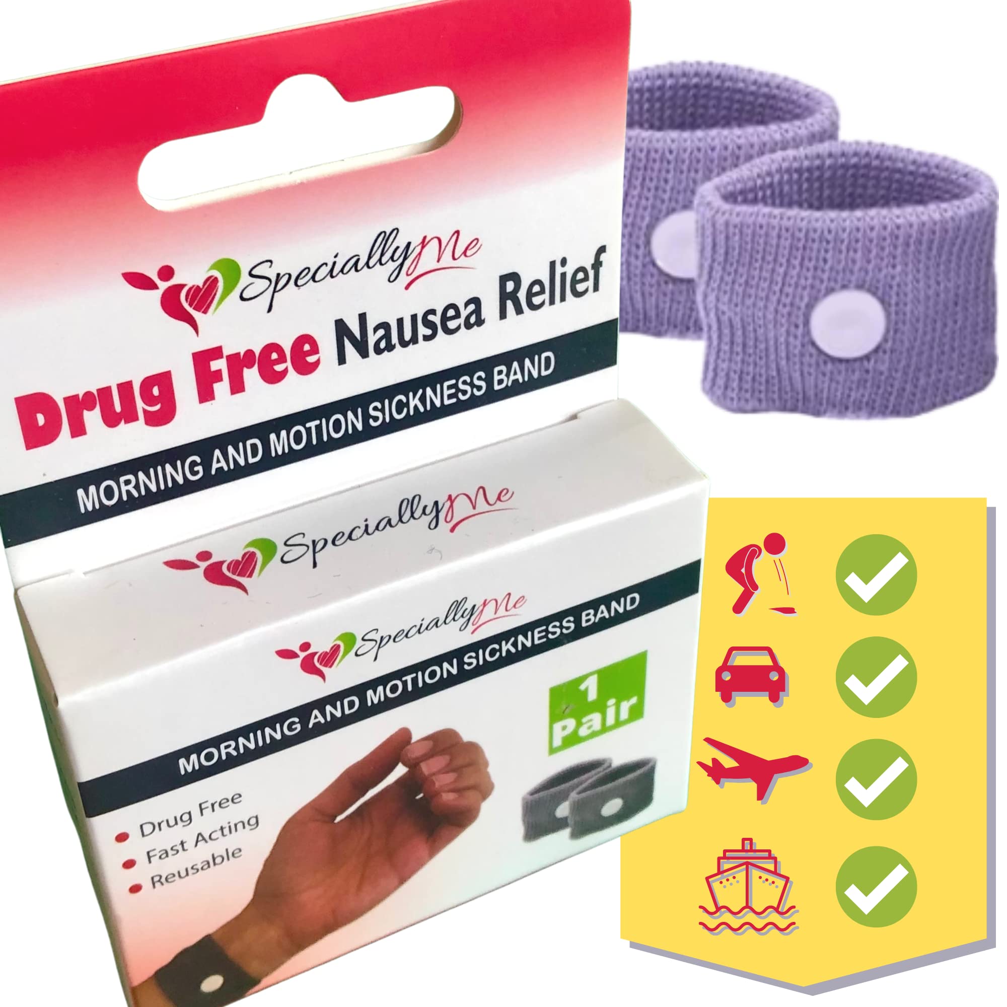 Anti-Nausea Acupressure Wristbands for Morning Sickness Relief | Motion Sickness Bracelet