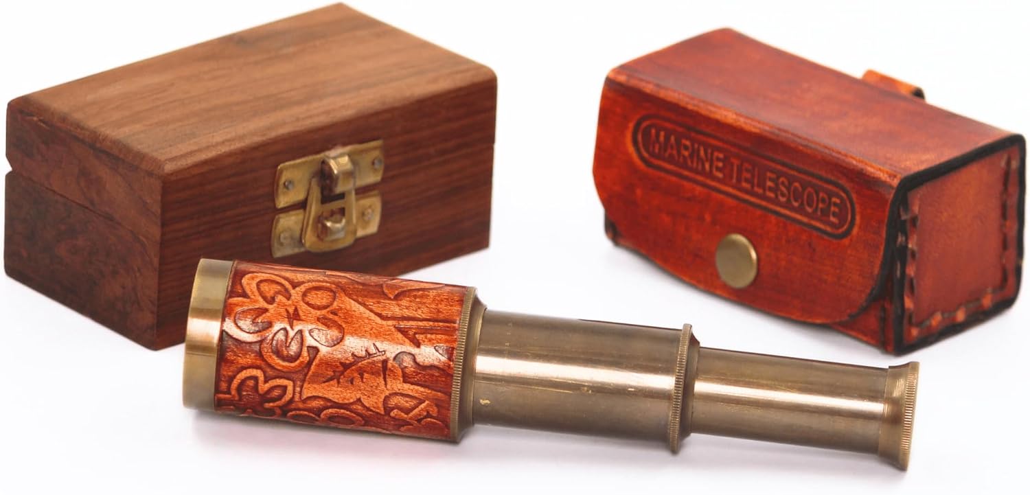 Personalized Mini Telescope Gift with Engraved Case - Birthday Gift - Gift for Son/Grandson - Gift for Daughter/Girl/Grandson/Grand Daughter - Pirate Telesope Mini