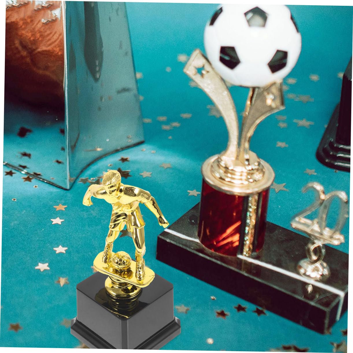 2piezas Copa De Fútbol Dorada De Plástico para Eventos Deportivos Reconocimiento De Logros para Niño Niña y Niñas Fiestas y Competiciones
