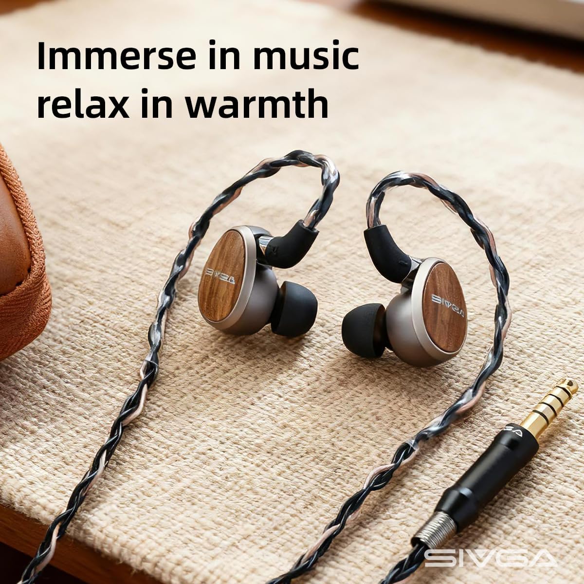 SIVGA Nightingale Pro Planar Magnetic HiFi Earphones, Aluminum Alloy & Zebrawood Design with Detachable 8-Core Cable