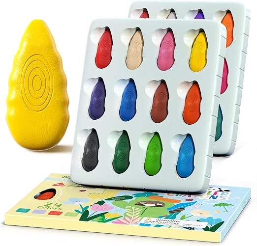 TinyGeeks TinyGeeks Crayons Ergonomiques Non-Toxiques pour Tout-Petits - Lot de 24