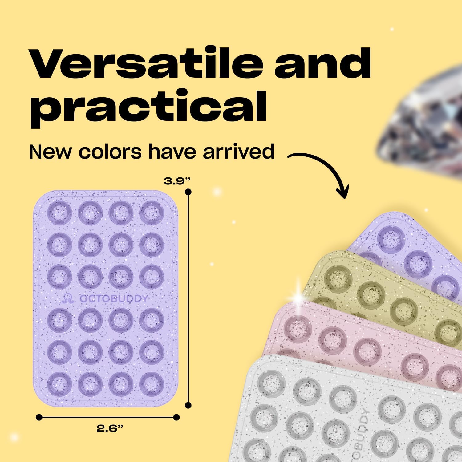 OCTOBUDDY Diamonds - Silicone Suction Phone Case Adhesive Mount - Hands-Free Grip with 24 Suction Cups for Videos & Selfies - 2.6" x 3.9", Legacy - Image 6