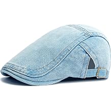 Men Denim Newsboy Hats Adjustable Berets Hats Ivy Gatsby Cabbie Driving Flat Caps
