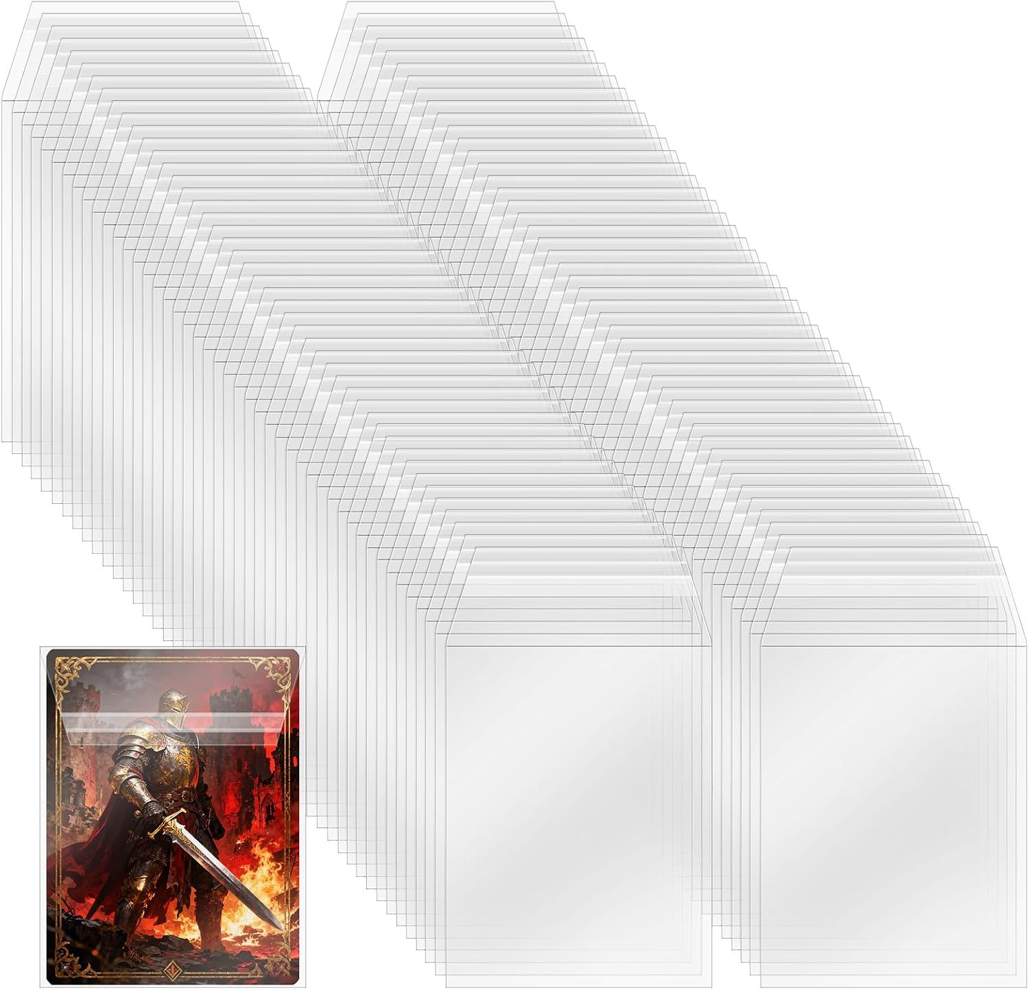 300 Pack Resealable Trading Card Sleeves, Reusable Transparent Penny Sleeves Card Protectors Bags for Baseball Game Sports Cards Collections