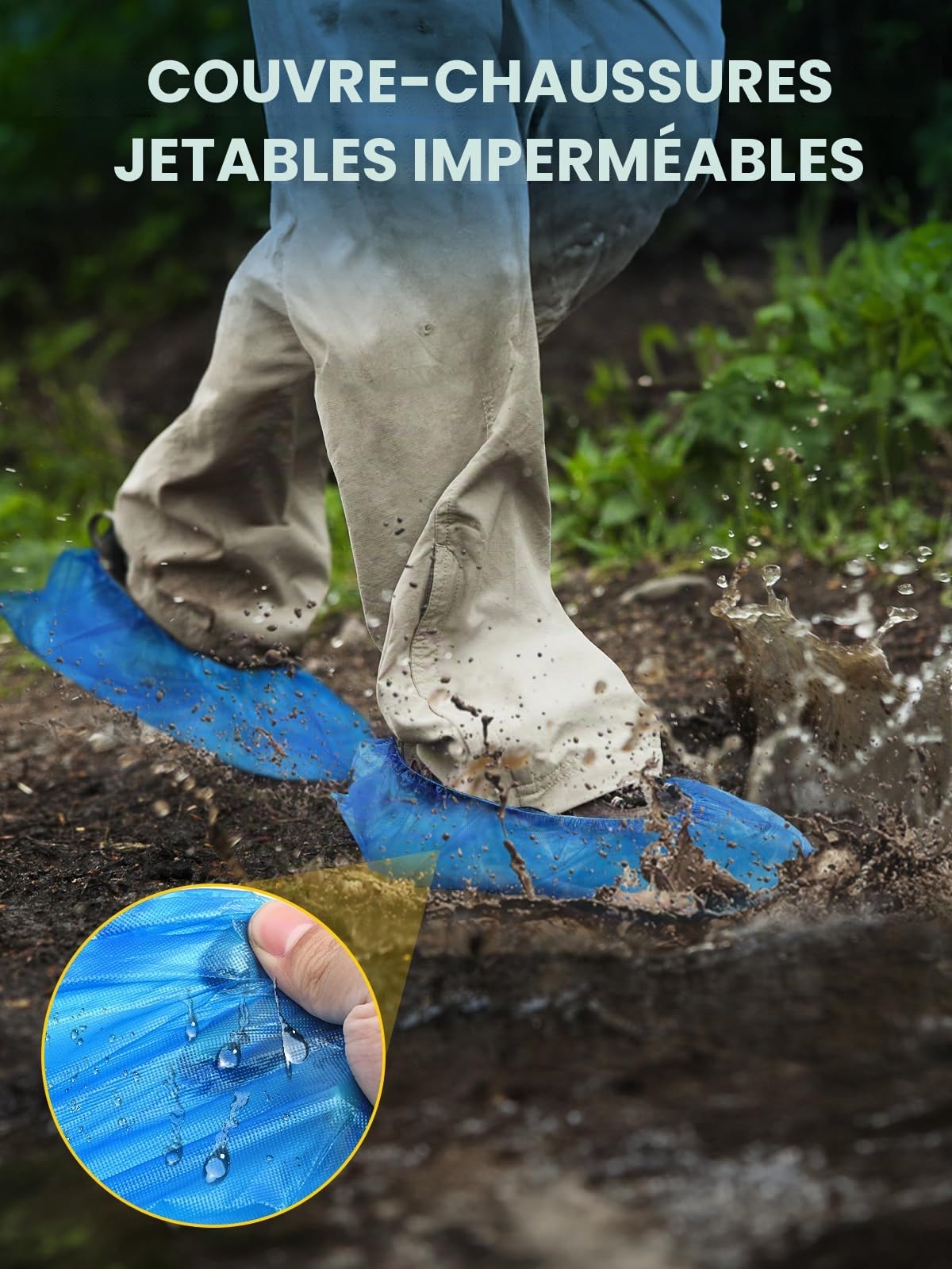 Surchaussures Jetables Plastique: TOOSOFt Lot de 300 Sur Chaussure Jetable bleus CPE(150 paires) - Couvre Chaussure Impermeable Piscine - Protège-Chaussures Antidérapant Durable.