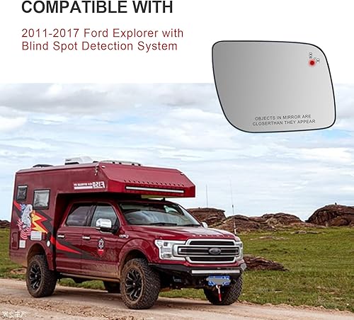 Miniatura 2 de Yeparie Espejo calefactable para el lado del pasajero, compatible con Ford Explorer 2011-2017, espejo para espejos Explorer, espejos laterales