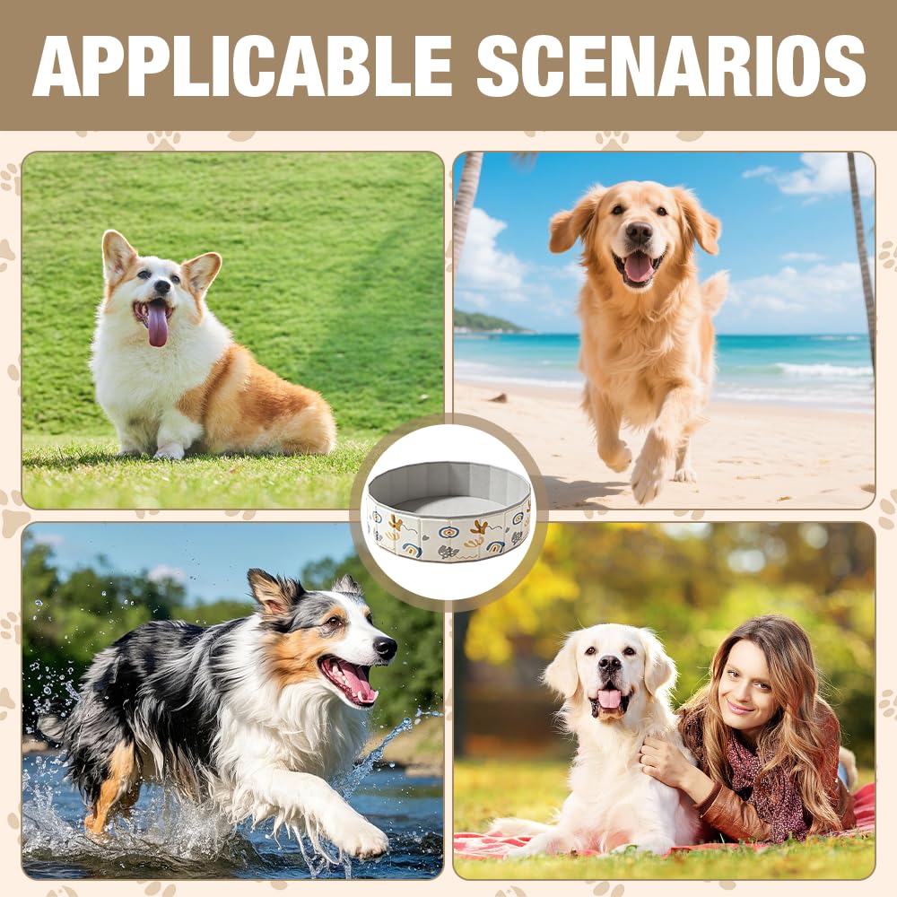 Mineup Piscina Pieghevole per Cani, 100cm Piscina per Cani, Bacino per Cane, Robusta, Antiscivolo, Antistrappo, per Can E Gatti di Grandi Dimensioni, Gioco d'Acqua Estivo E Divertimento in Giardino