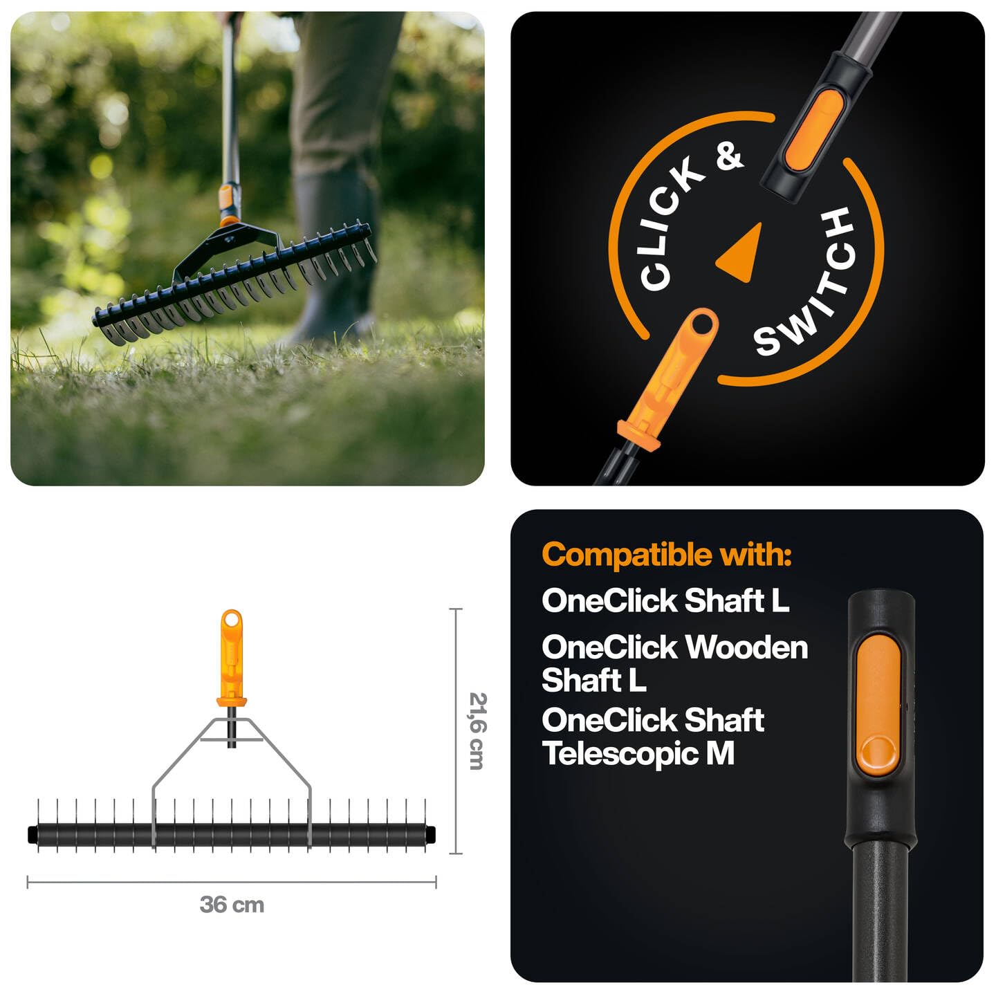 Fiskars OneClick Aireador de Césped | 1080679