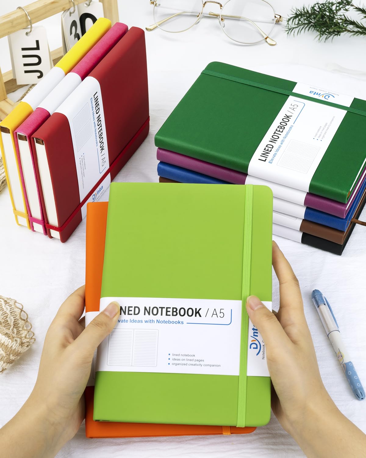 Dynta Hardcover Journal Notizbücher A5 liniert 10 Tagebücher Bulk zum Schreiben