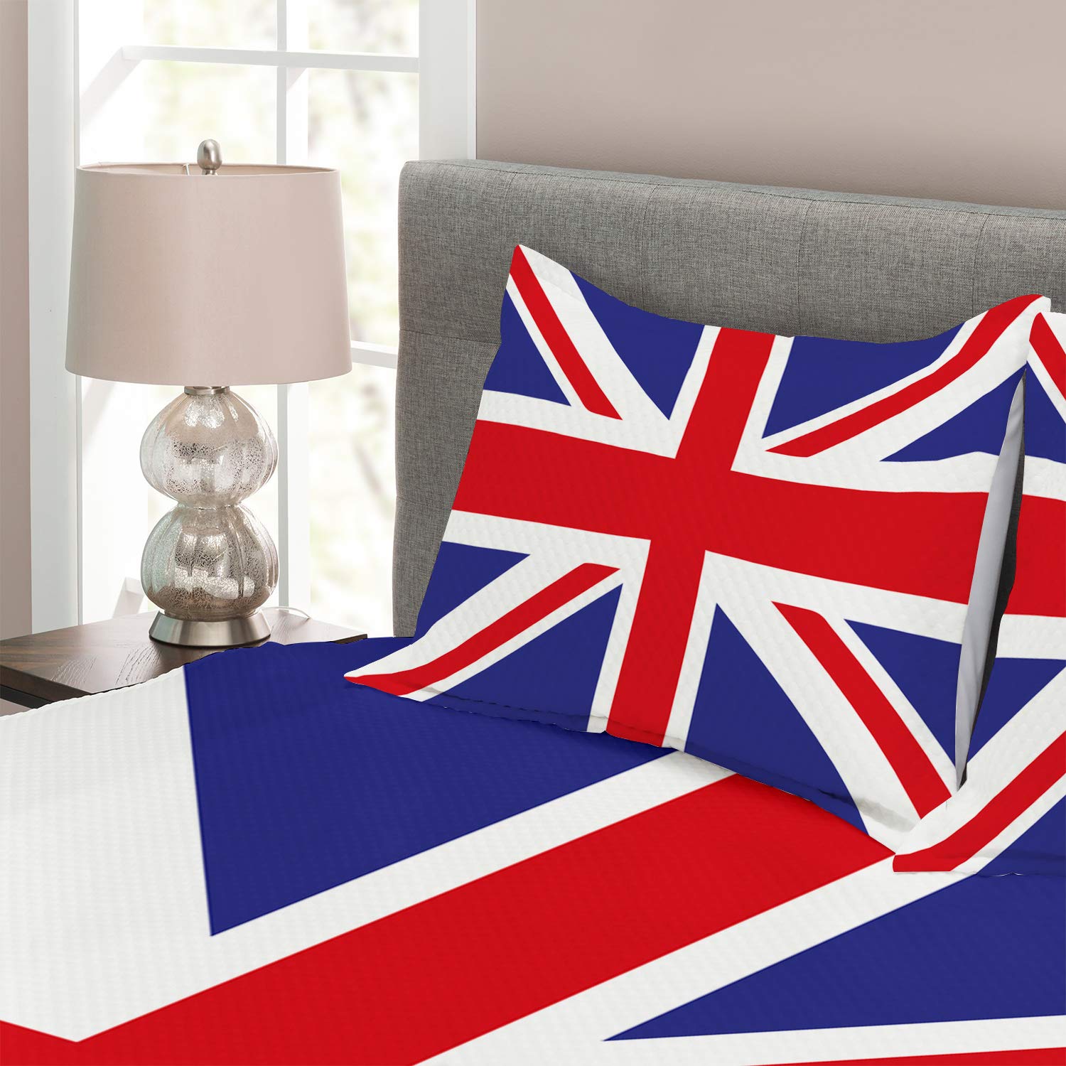 ABAKUHAUS Tovaglia Union Jack 140x200 Cm – Poliestere Resistente Alle Macchie – Blu Reale Bianco - 4