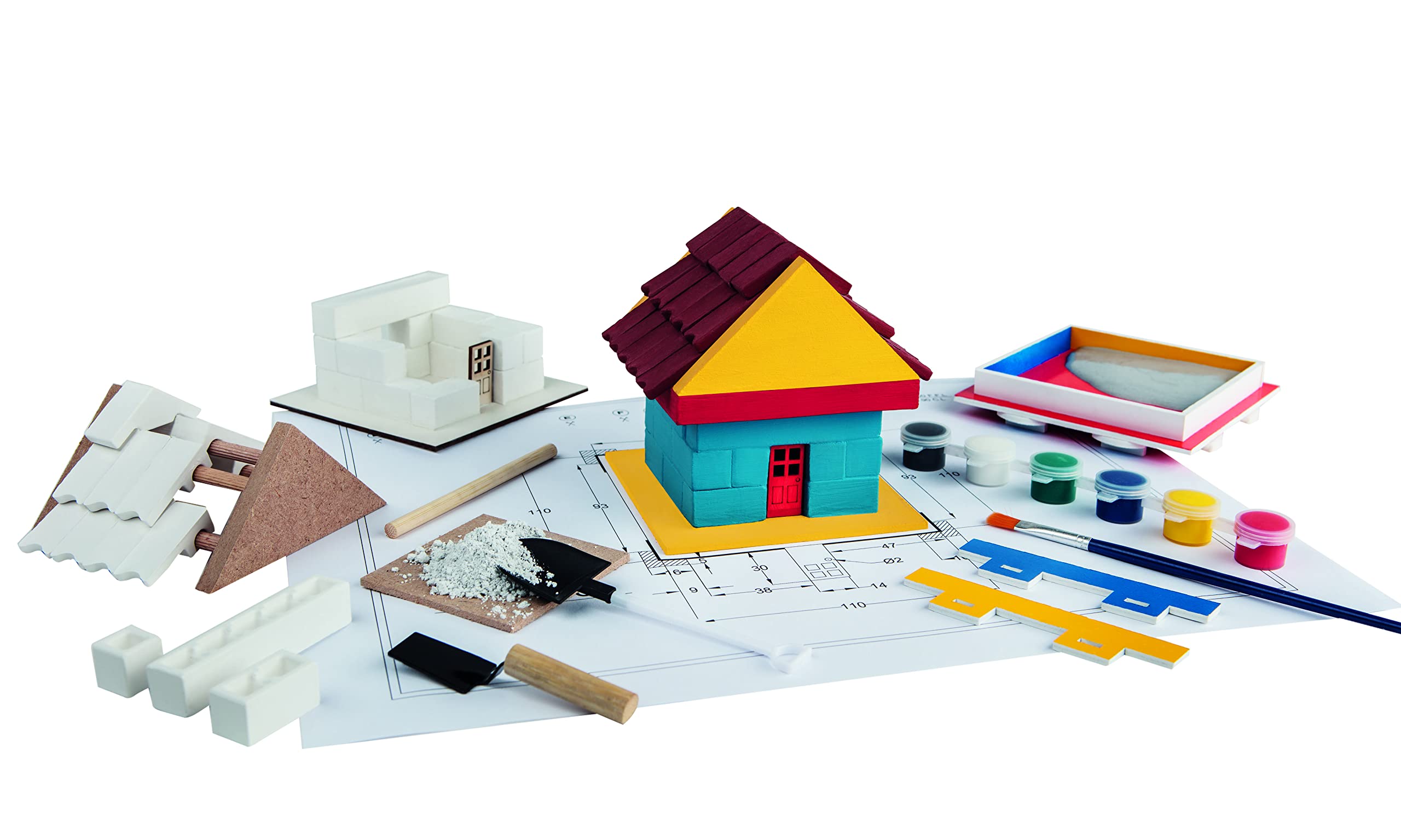 Bildits Beginner House Building Kits for Kids, 80 Pc. Set, DIY Early Learning STEM Toy with Real Construction and Engineering, Interactive and Educational Fun, 6+