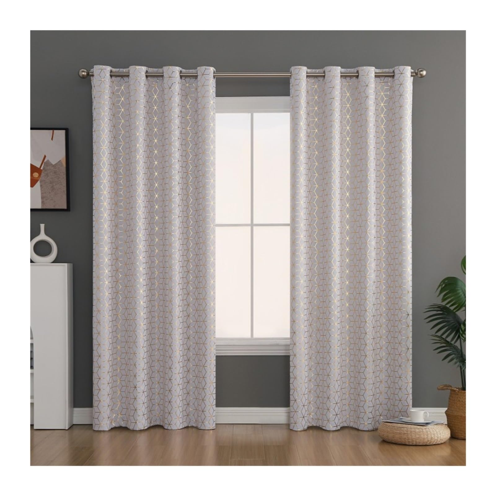 Rideaux occultants hauts 183x214cm | Lot de 2 panneaux thermiques pour salon