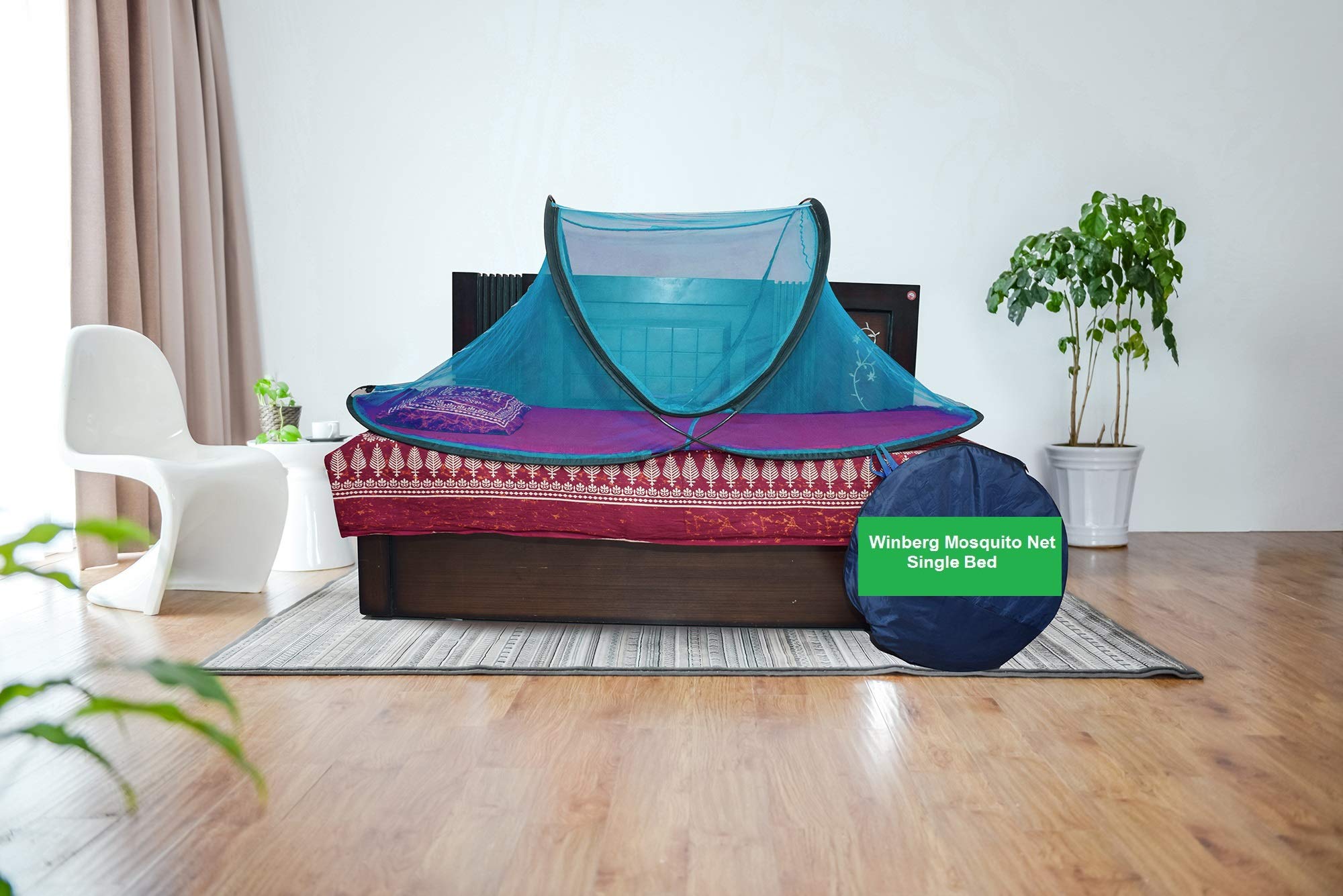 Winberg® Mosquito Net Foldable Single Bed Net Maximum Insect Net Protection No Skin Irritation Deet Free Natural Repellent (Random Colour) SNGLNET010 (B08KYCXQ3F) Amazon Price History, Amazon Price Tracker