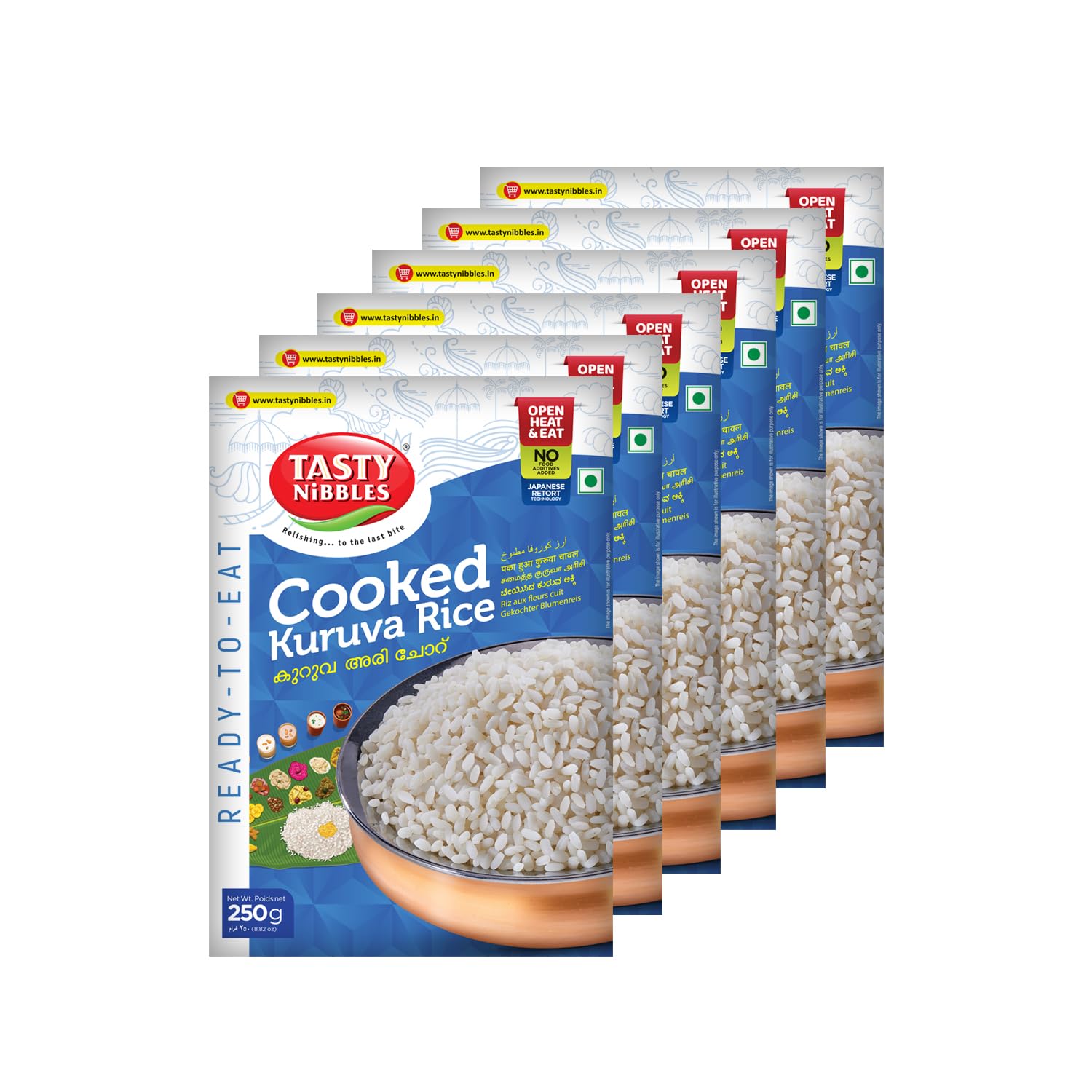 TASTY NIBBLES Ready to Eat Kerala Special Cooked KURUVA Rice | Open Heat and Eat | Vegetarian | No Added Preservatives | Japanese Retort Technology 250GM (Pack of 6) (B0D3FF3RF2) Amazon Price History, Amazon Price Tracker