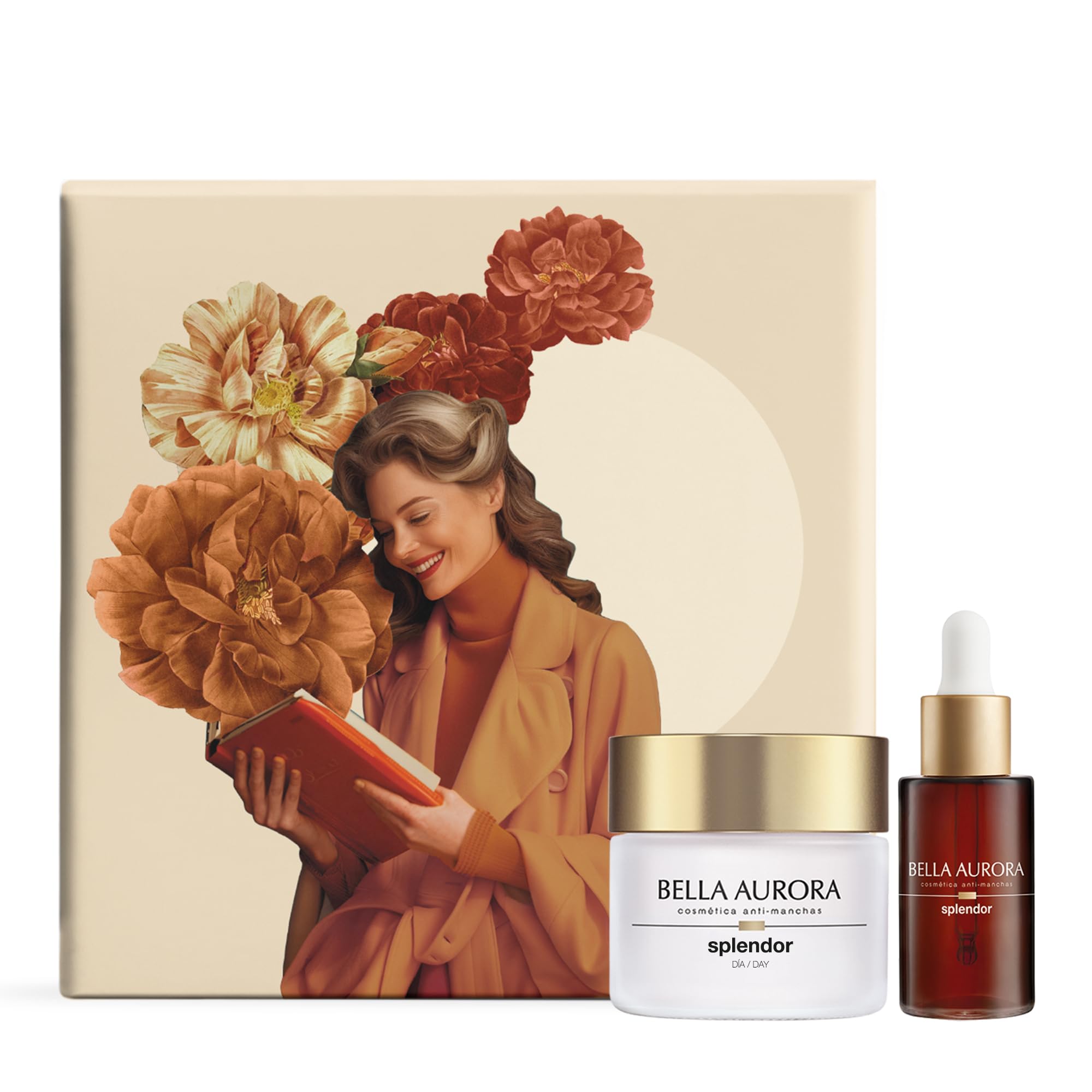 BELLA AURORA - Pack Antiedad Splendor, Crema Día 50 ml + Sérum 30 ml con Vitamina C y Ácido Hialurónico, Tratamiento Antiedad, +50 Años, Efecto Lifting, Reparador y Antioxidante
