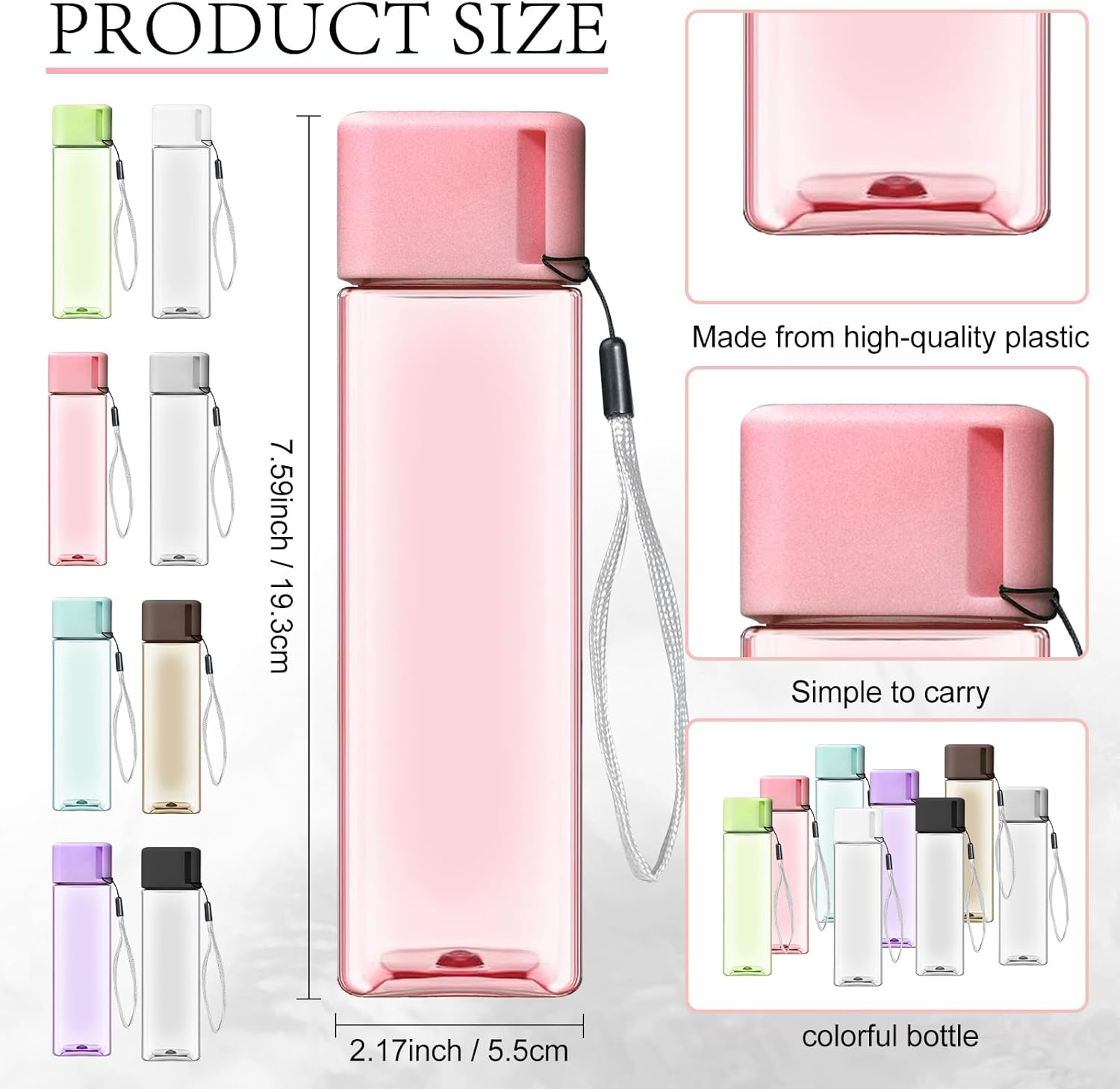 32 Pcs Water Bottle Bulk 17 oz Reusable Leak Proof Portable Bottles Plastic Sports Drink Bottles Large for Kids Adults for School Classroom Fitness Office Travel Camping (Multicolor) - Image 2